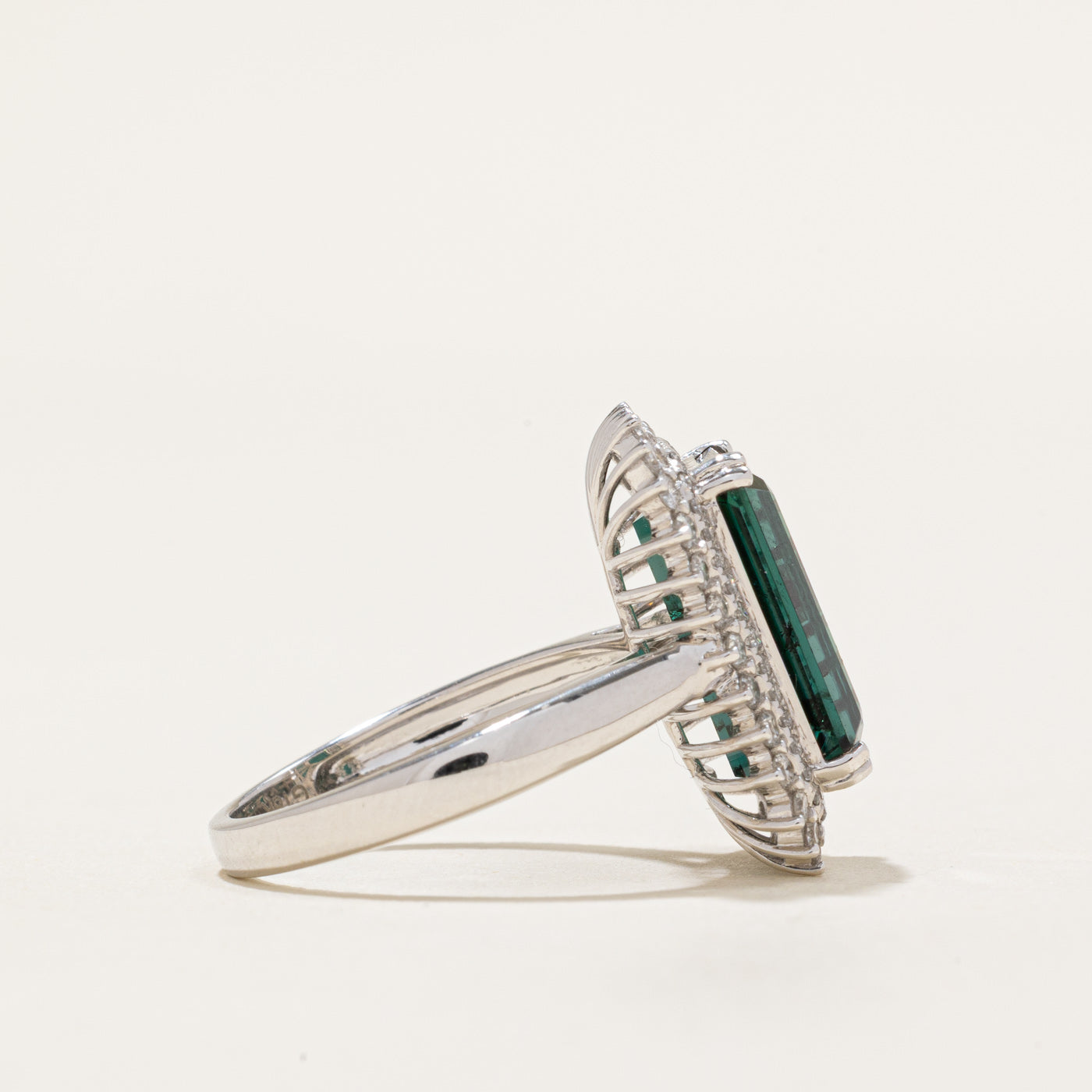 Tourmaline & Diamond Halo Ring | 4.90ct, 0.52ctw | SZ 8
