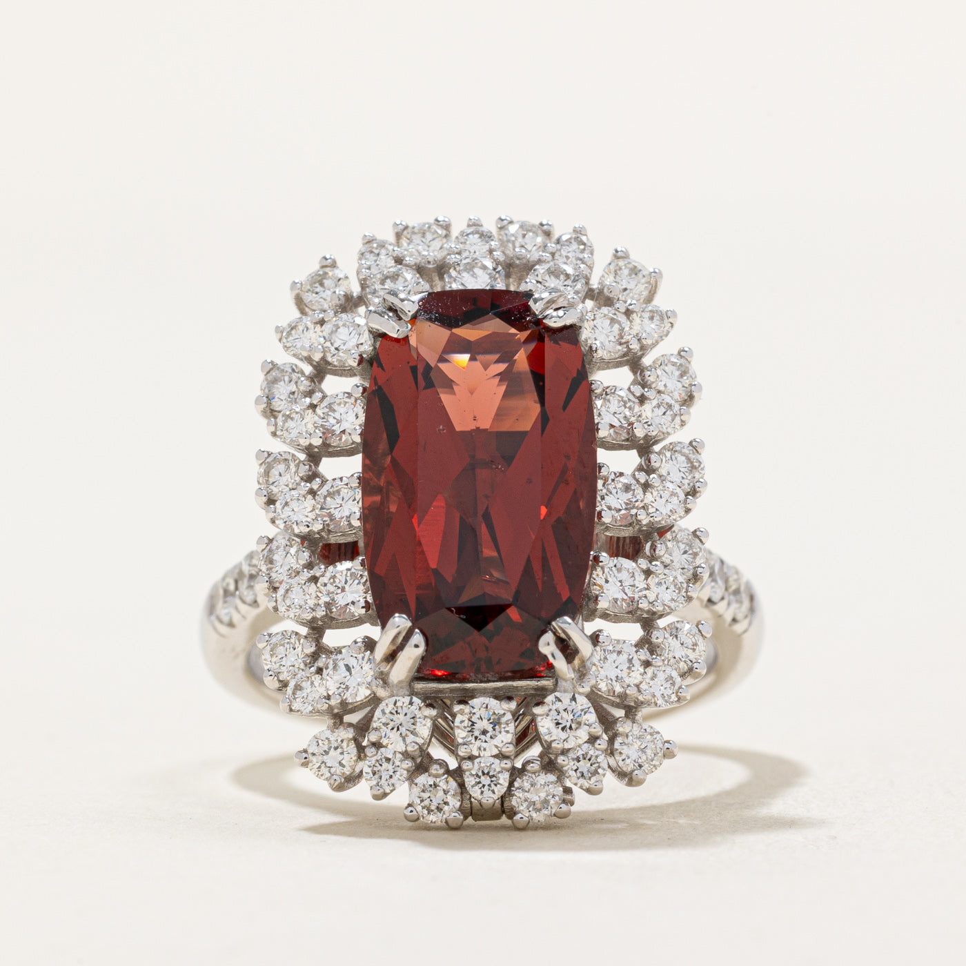 Garnet & Diamond Convertible Pendant & Ring | 5.33ct, 1.43ctw | SZ 6.5