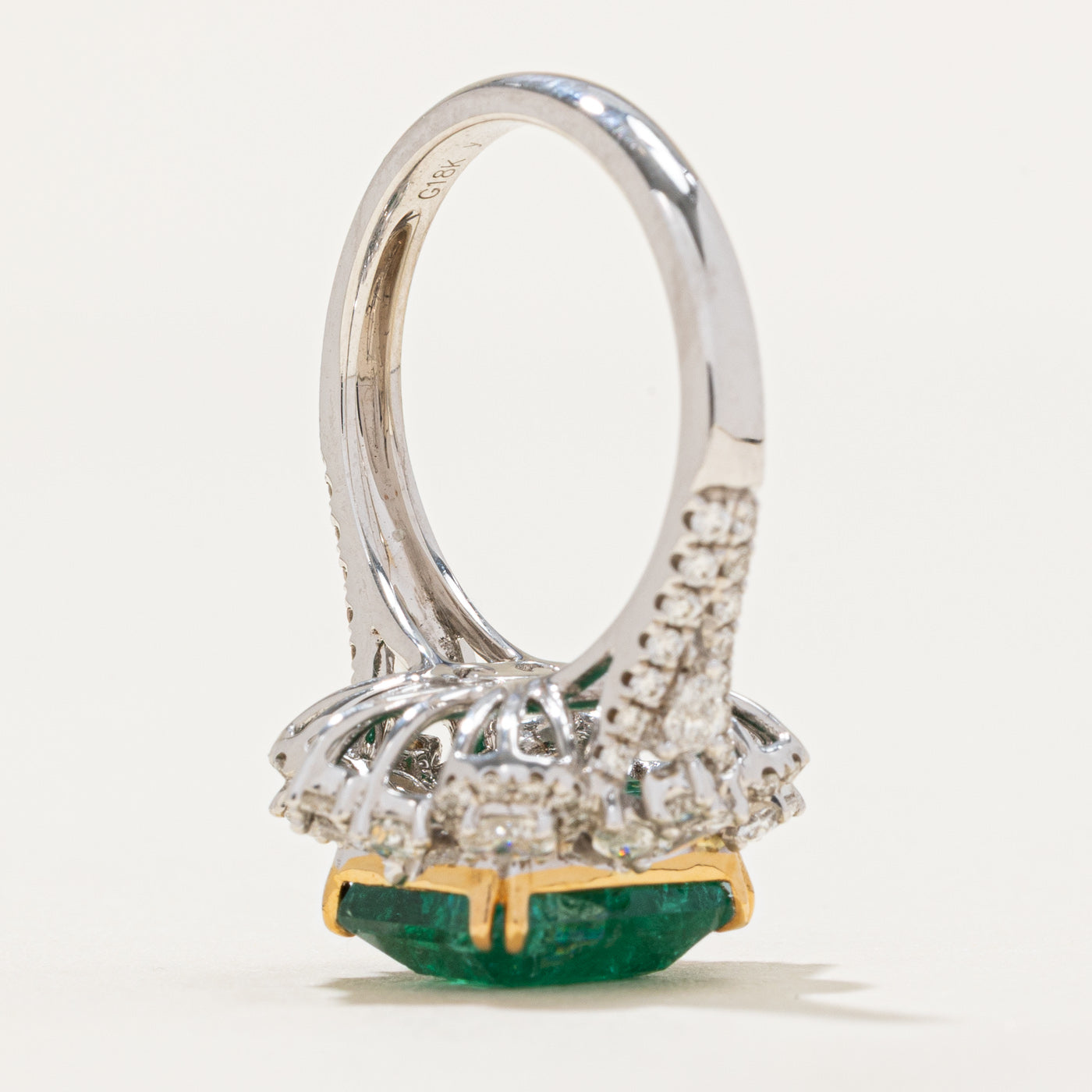 Zambian Emerald & Diamond Halo Ring | 4.73ct, 1.06ctw | SZ 6.25