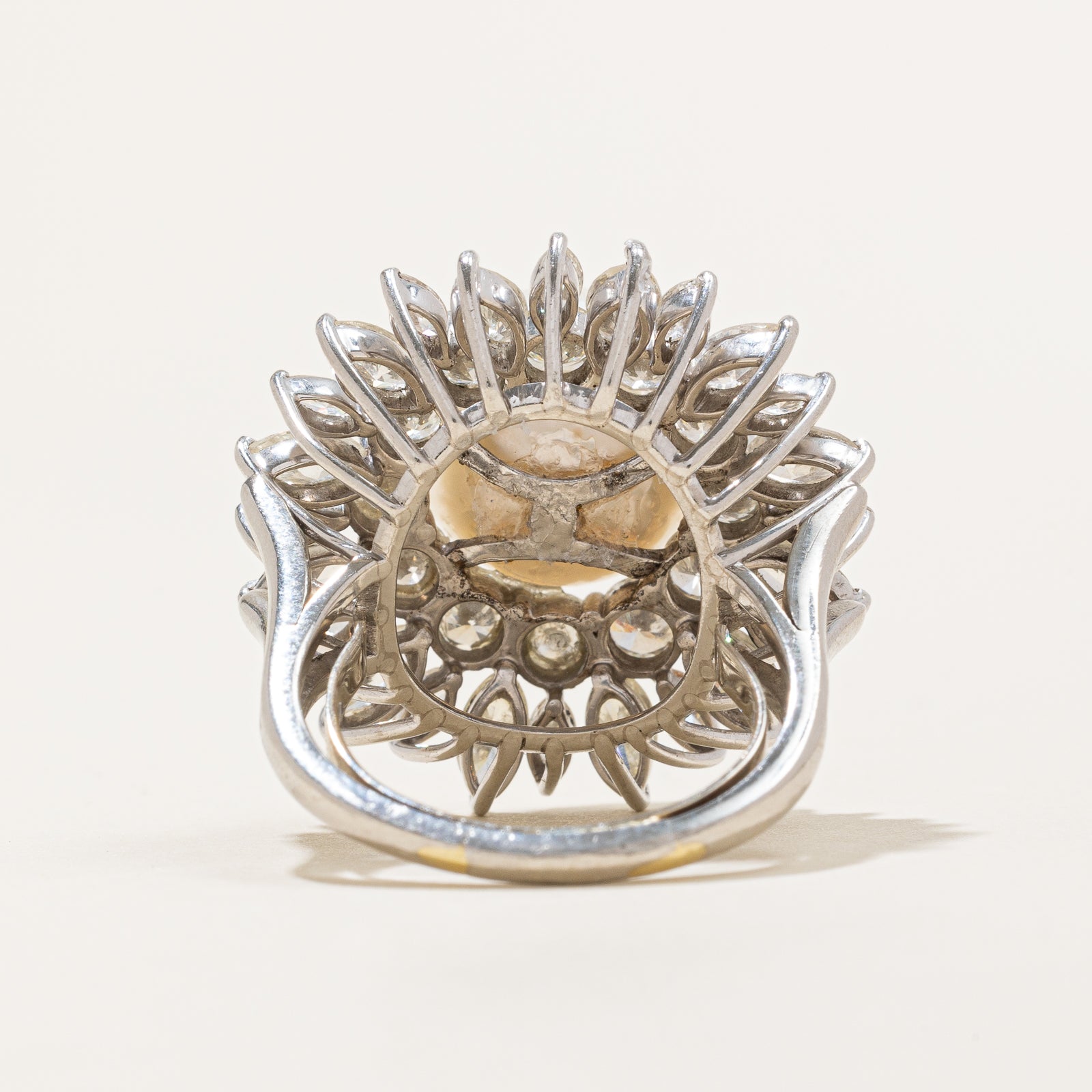 Pearl & Diamond Cocktail Ring | 12.50mm, 4.92ctw | SZ 8