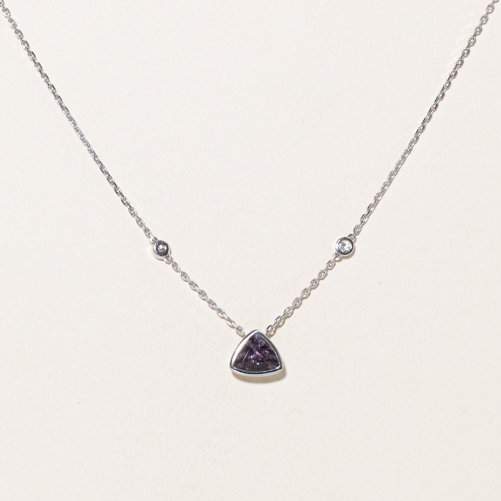 GIA Colour Change Sapphire & Diamond Pendant Necklace | 1.14ct, 0.06ctw | 15"