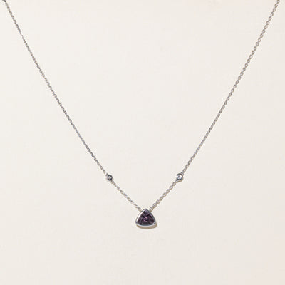 GIA Colour Change Sapphire & Diamond Pendant Necklace | 1.14ct, 0.06ctw | 15