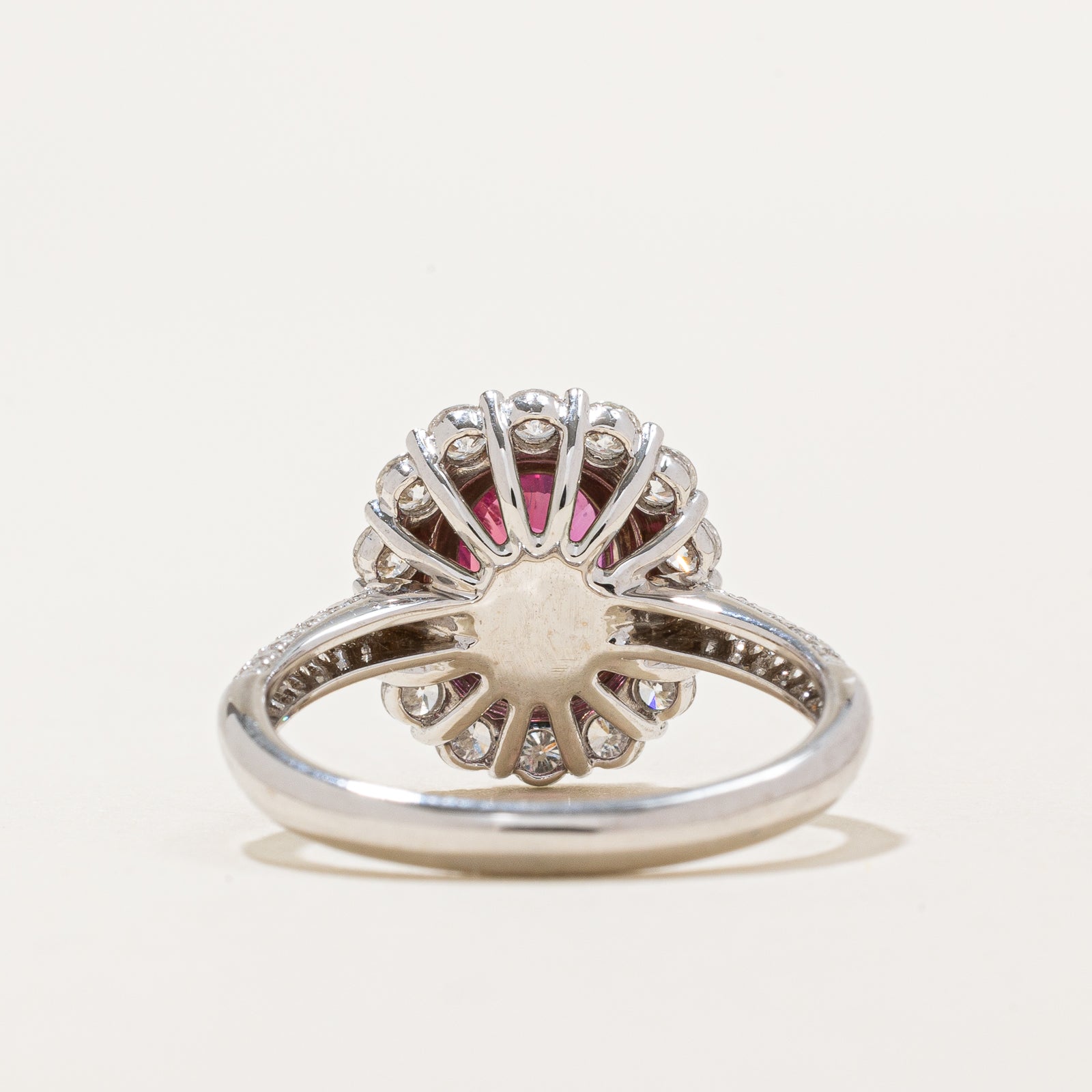 Unheated Padparadscha Sapphire & Diamond Engagement Ring | 1.52ct, 0.948ctw | SZ 6