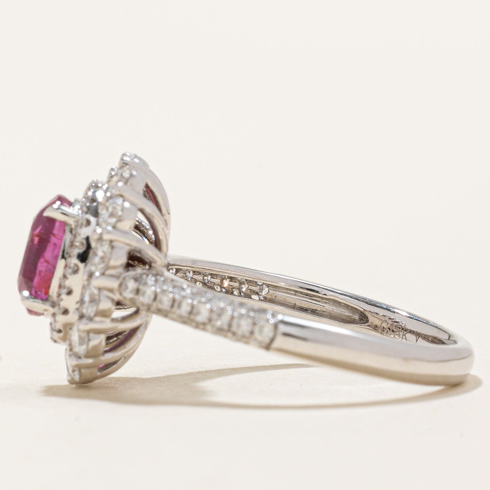 Unheated Padparadscha Sapphire & Diamond Engagement Ring | 1.52ct, 0.948ctw | SZ 6