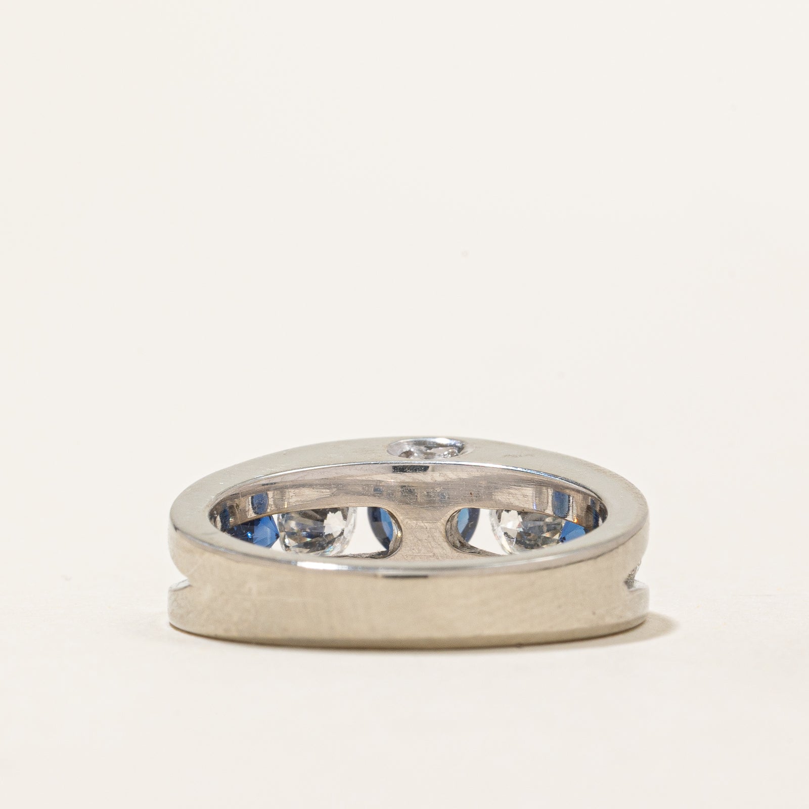 Sapphire & Diamond Tension Set Ring | 1.00ctw, 1.00ctw | SZ 6.5