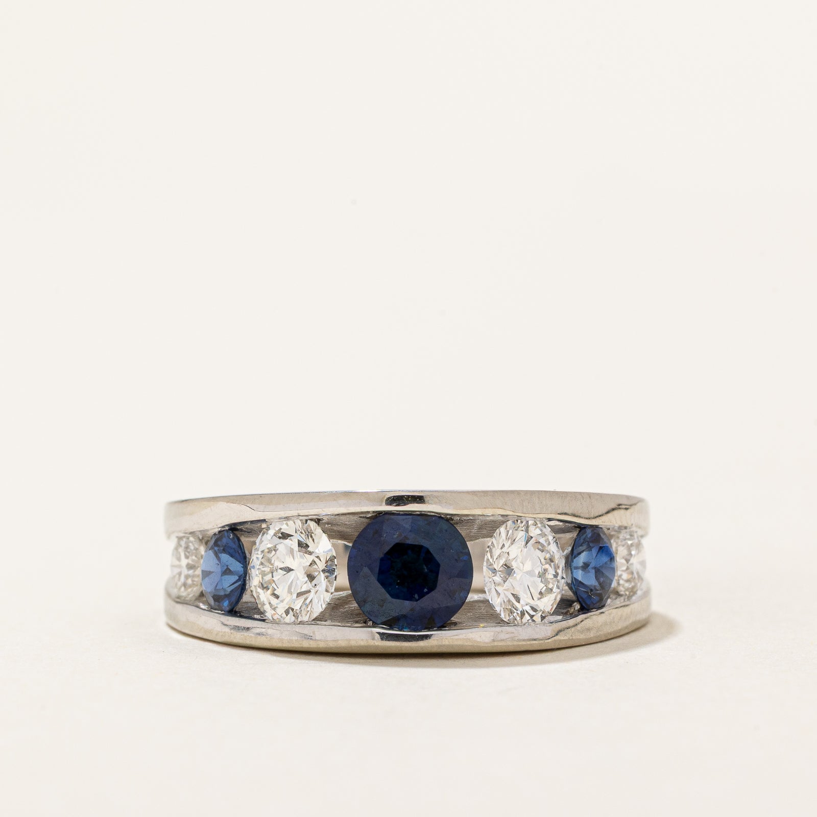 Sapphire & Diamond Tension Set Ring | 1.00ctw, 1.00ctw | SZ 6.5