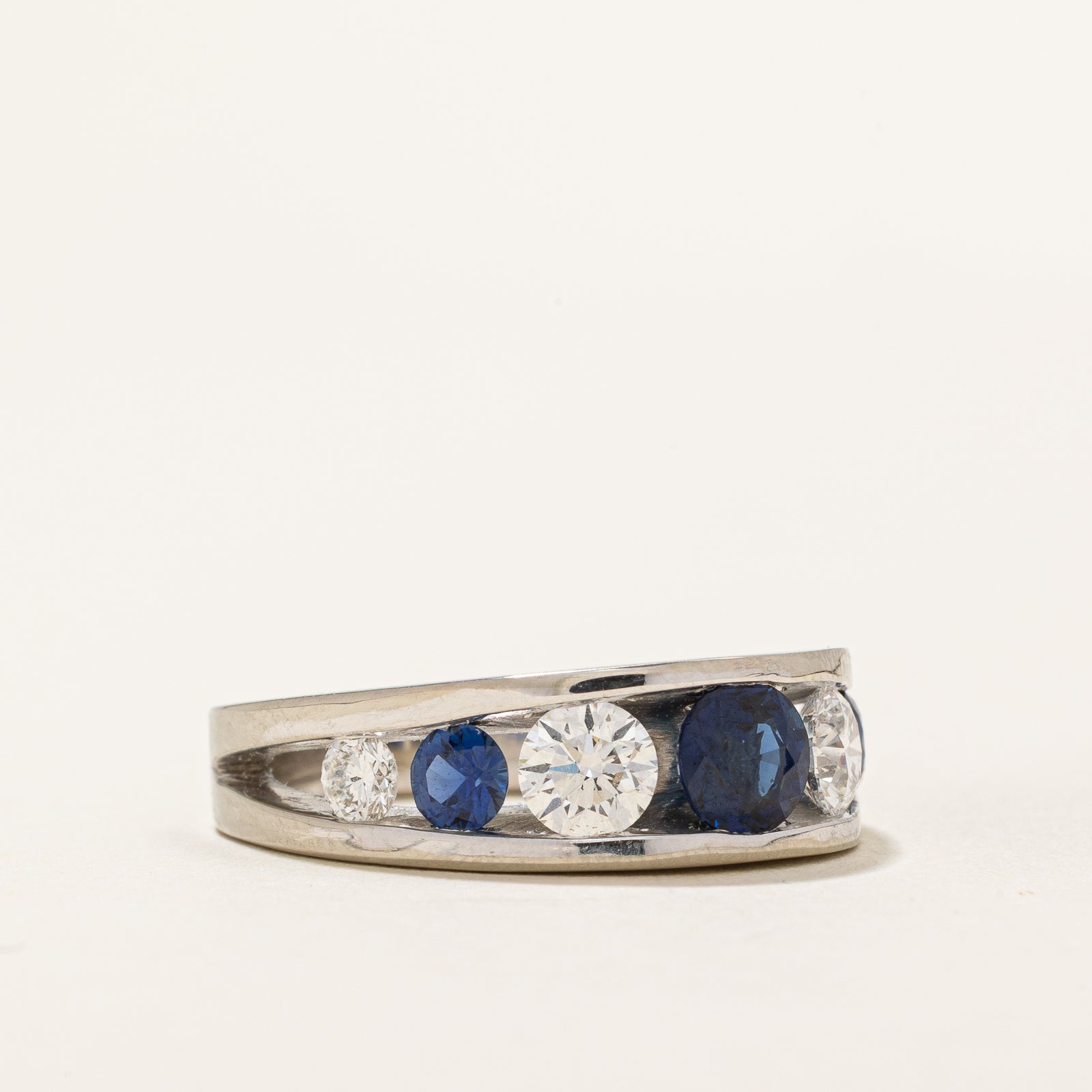 Sapphire & Diamond Tension Set Ring | 1.00ctw, 1.00ctw | SZ 6.5