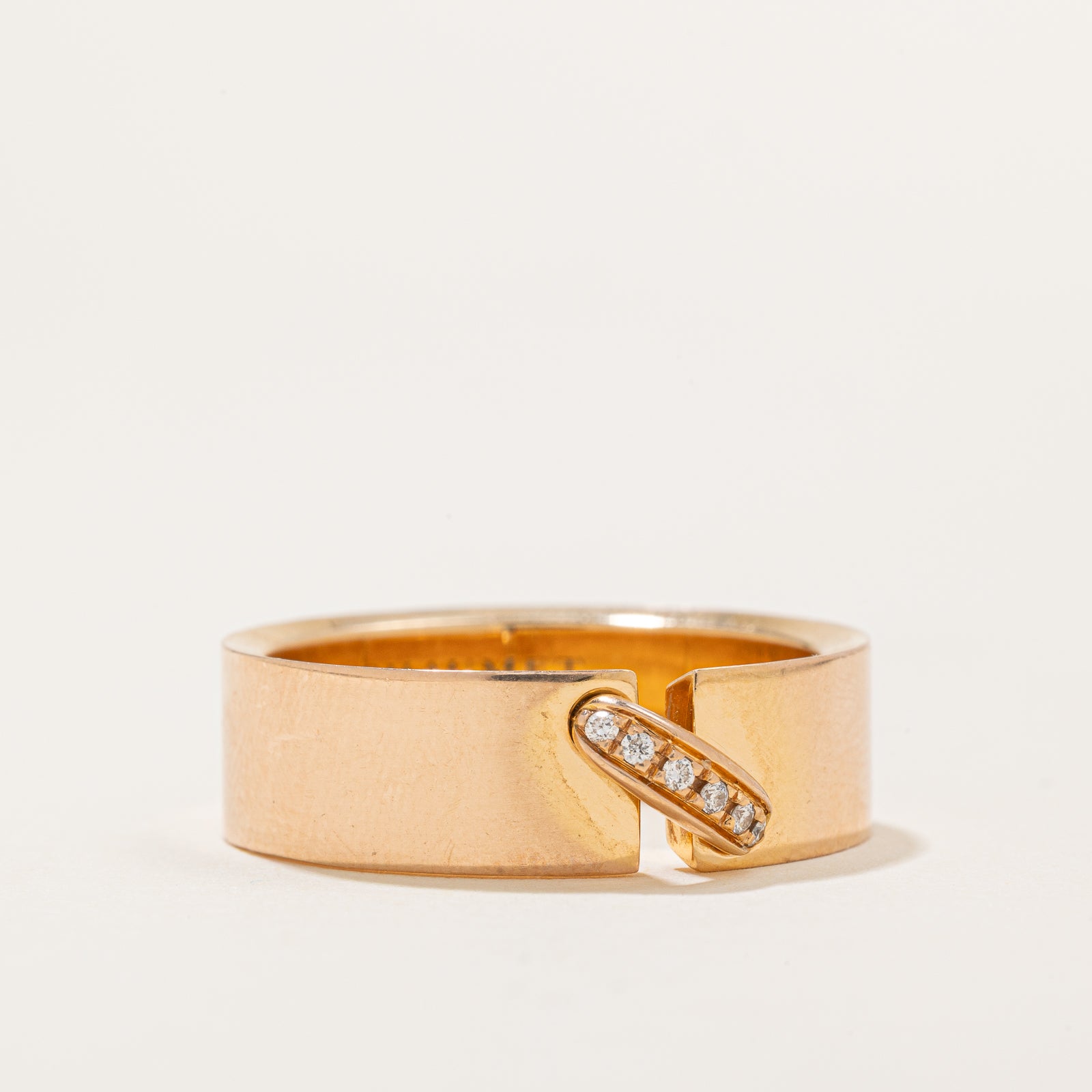 'Chaumet' Liens Evidence Six Diamond Rose Gold Wedding Band | 0.03ctw | 6.80mm | SZ 9.5