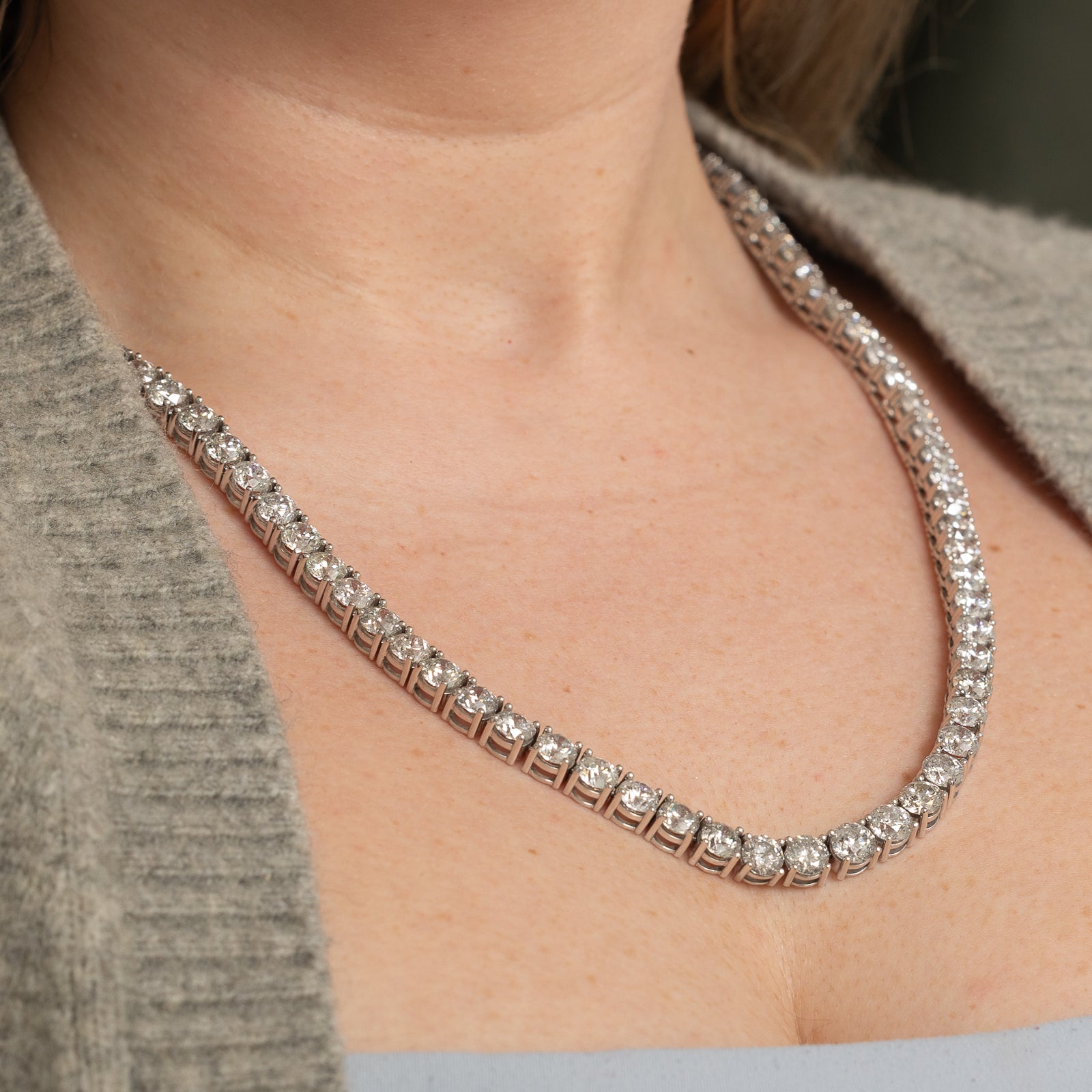 Diamond Tennis Necklace | 71.30ctw | 21"
