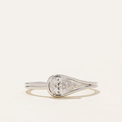 IGI Antwerp East West Pear Cut Diamond Buckle Ring | 0.47ct | SZ 6.5