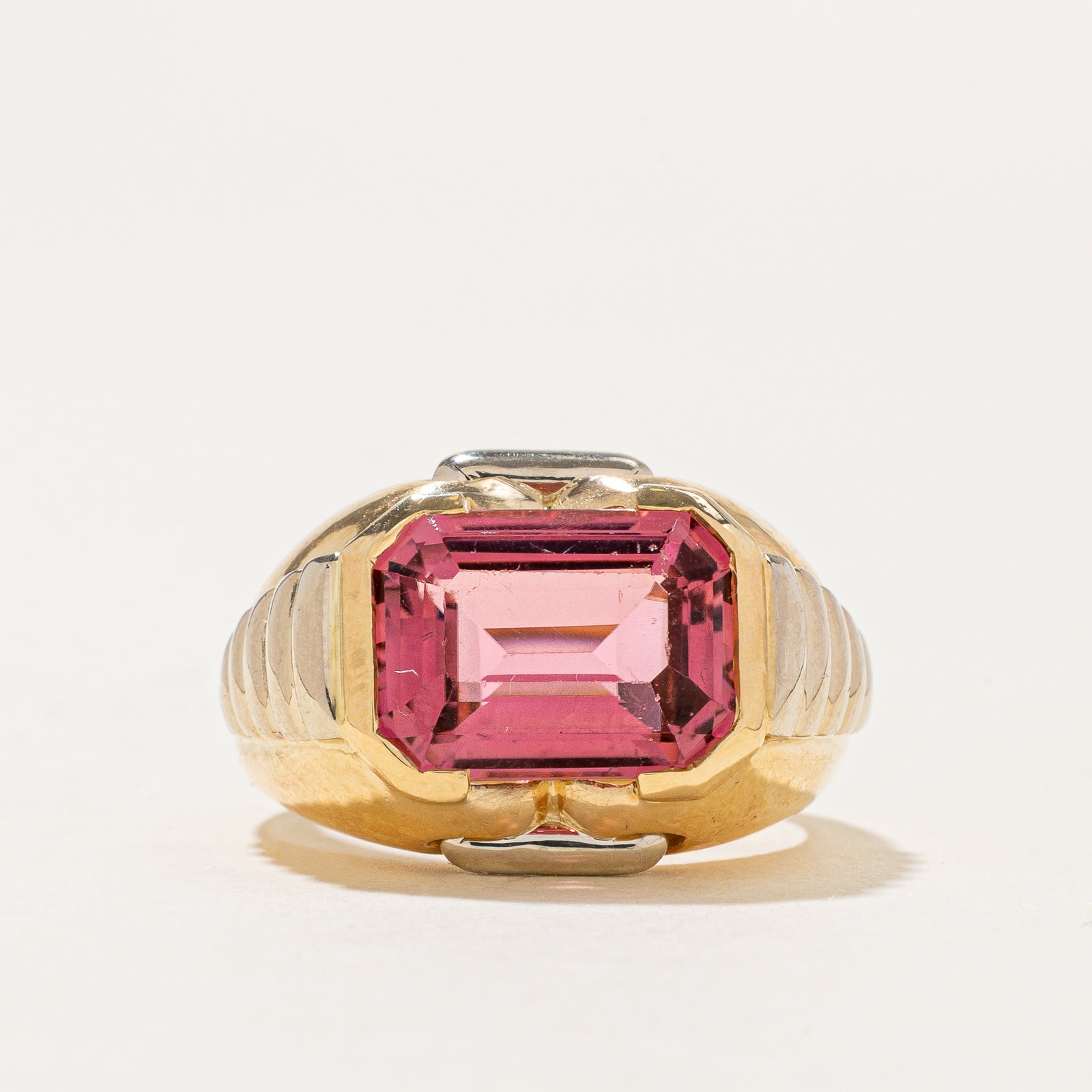 'Bvlgari' Bezel Set Pink Tourmaline Ring | 5.00ct | SZ 6