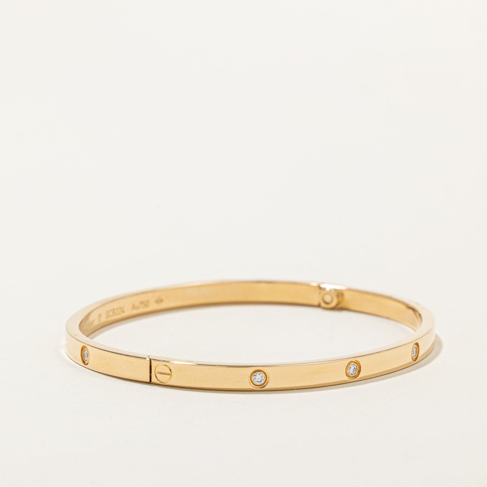 'Cartier' LOVE Bracelet Small Model 10 Diamonds | 0.21ctw | 7.25"