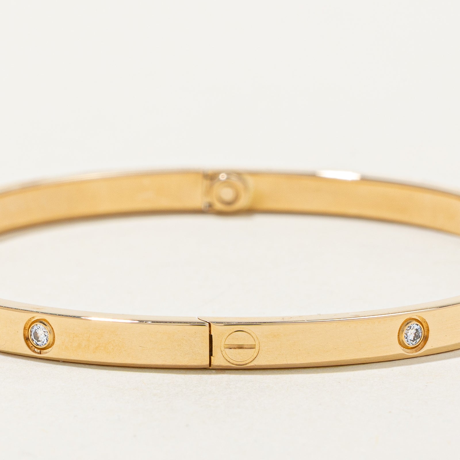 'Cartier' LOVE Bracelet Small Model 10 Diamonds | 0.21ctw | 7.25"