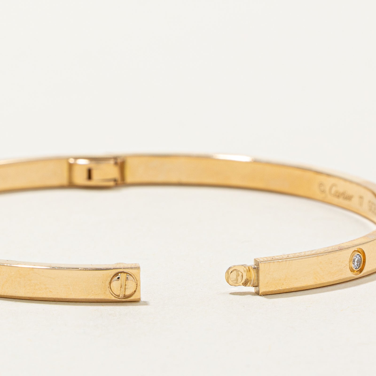 'Cartier' LOVE Bracelet Small Model 10 Diamonds | 0.21ctw | 7.25"