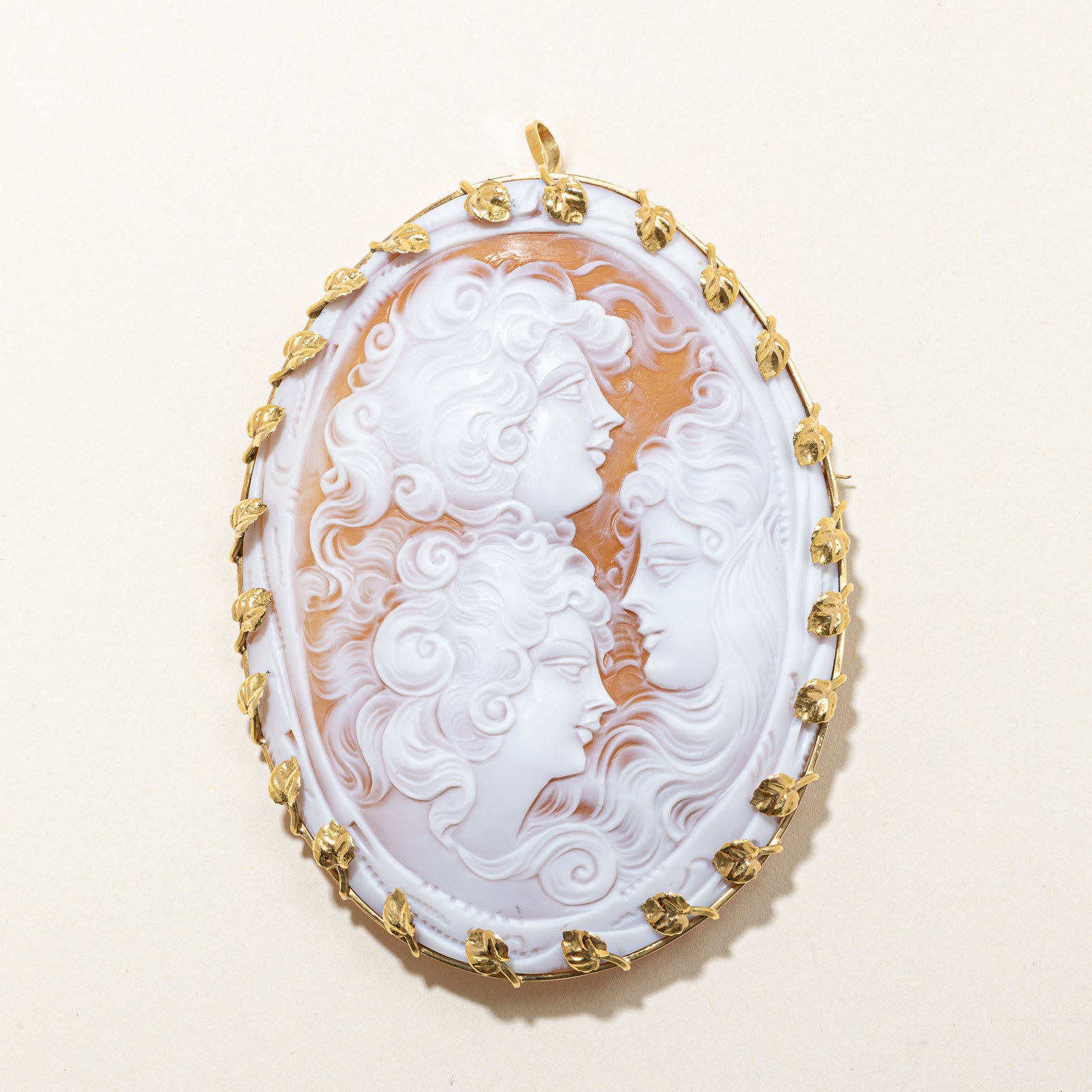 Italian Cameo Agate Convertible Pendant & Brooch