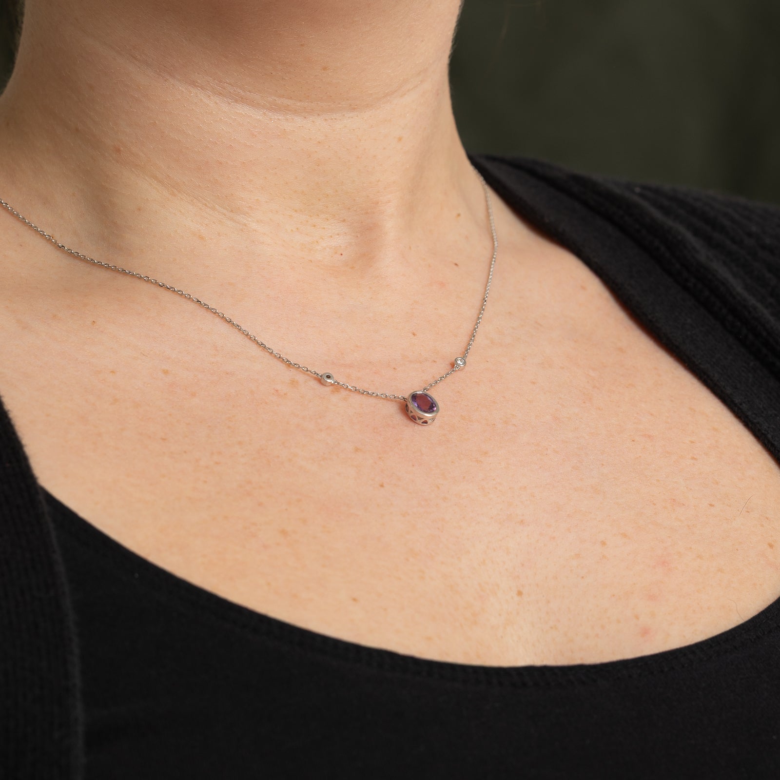 GIA Unheated Pink Sapphire & Diamond Pendant Necklace | 1.03ct, 0.06ctw | 15"