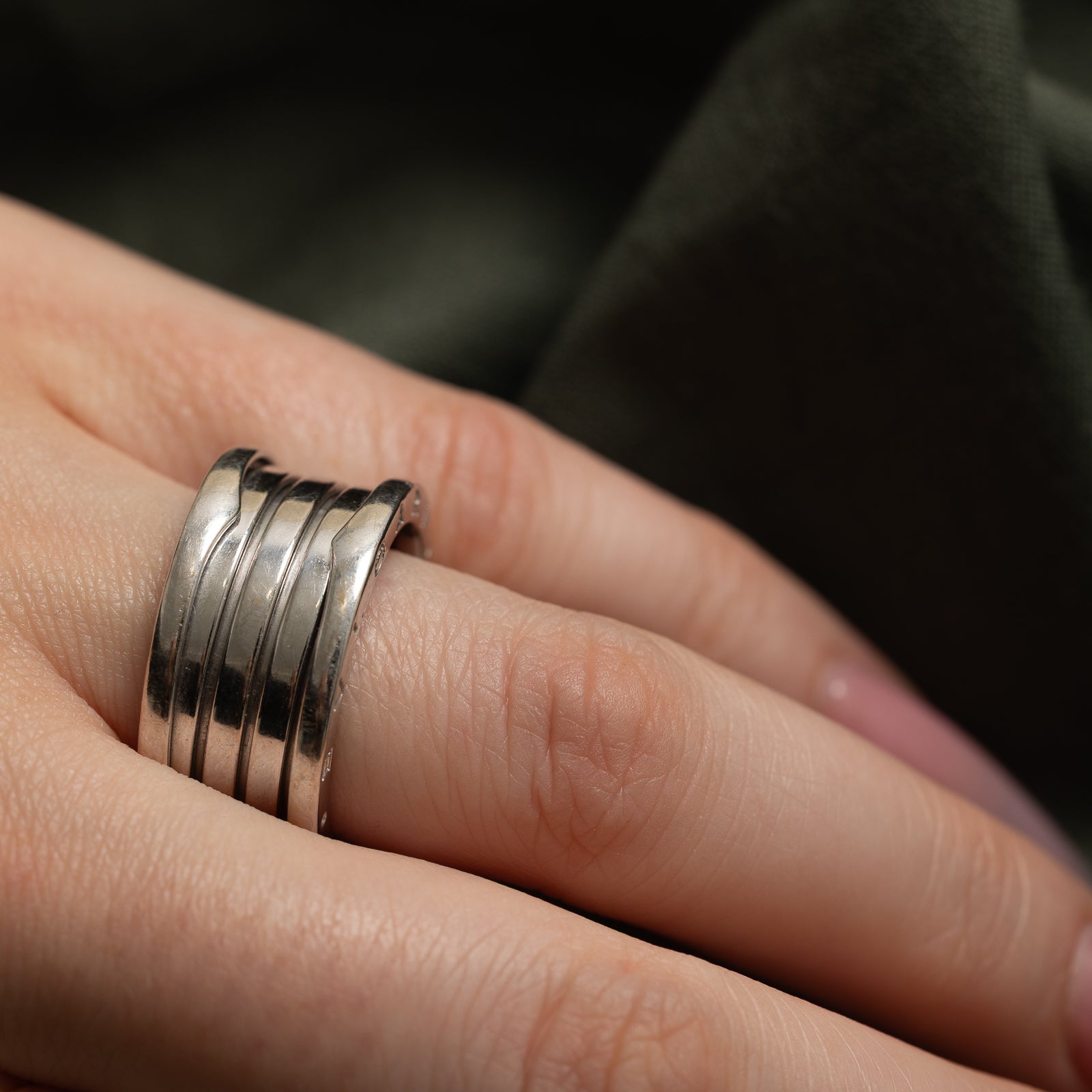 'Bvlgari' B.zero1 18k White Gold Ring | 10.00mm | SZ 8.75