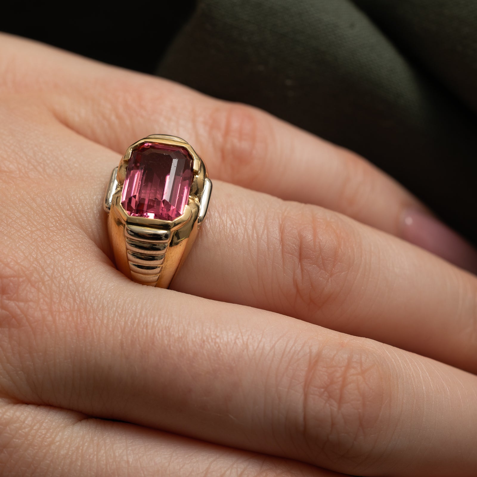 'Bvlgari' Bezel Set Pink Tourmaline Ring | 5.00ct | SZ 6