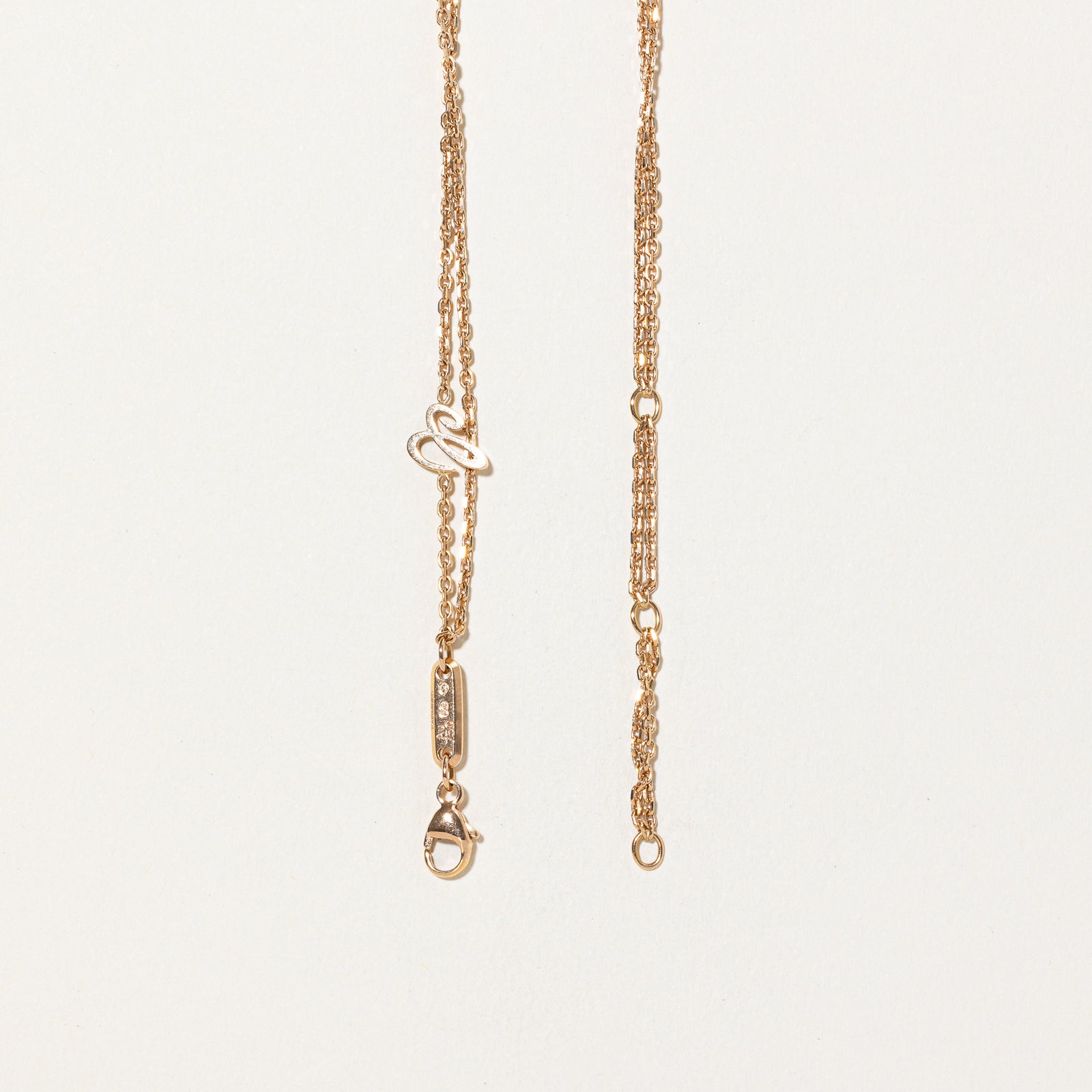 'Chopard' Ice Cube Ceramic & 18k Rose Gold Sliding Pendant Necklace | 23"