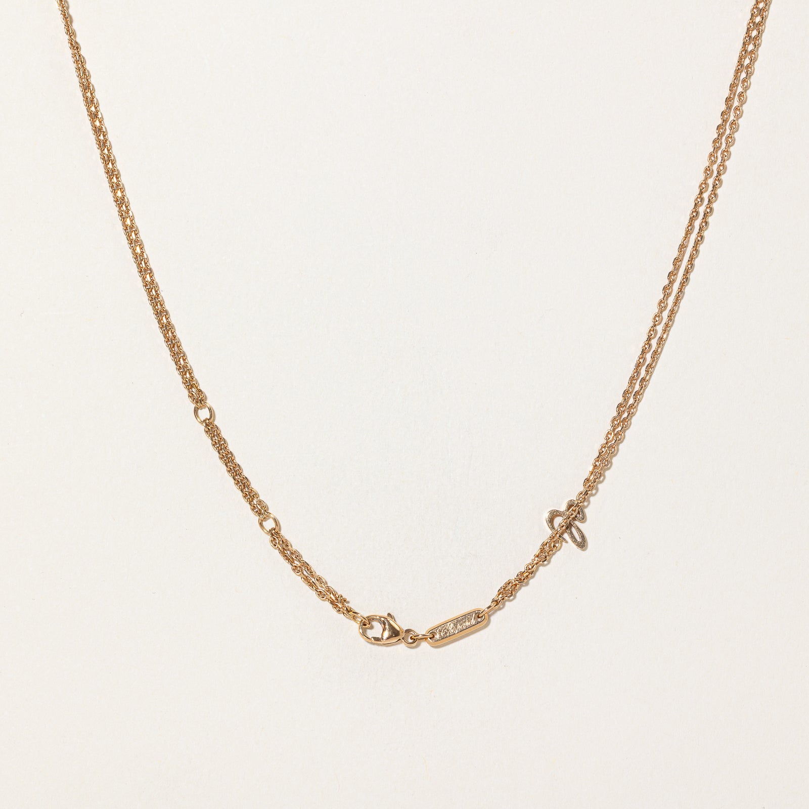 'Chopard' Ice Cube 18k Two Tone Gold Sliding Pendant Necklace | 31"