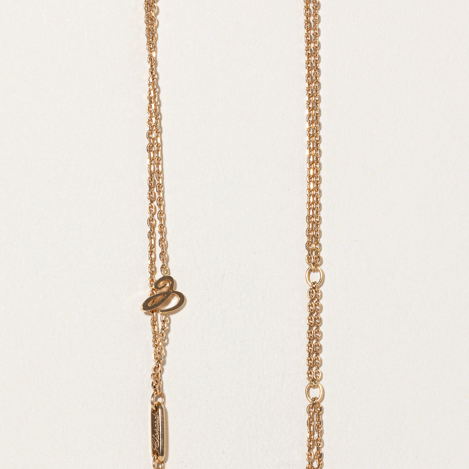 'Chopard' Ice Cube 18k Two Tone Gold Sliding Pendant Necklace | 31"