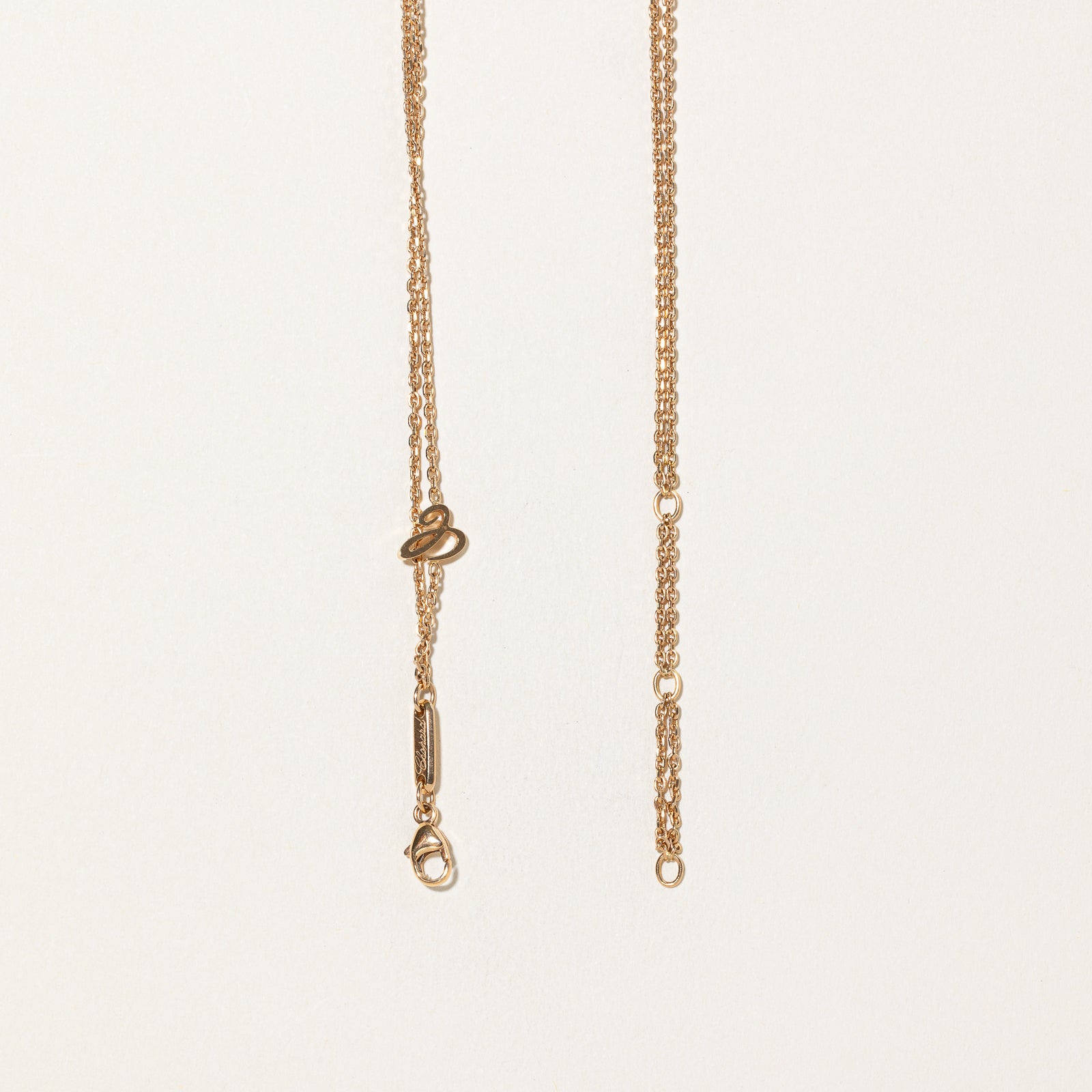 'Chopard' Ice Cube 18k Two Tone Gold Sliding Pendant Necklace | 31"