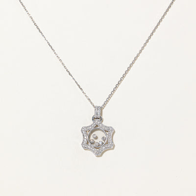 Pave Set Moveable Diamond Pendant Necklace | 0.60ctw | 16
