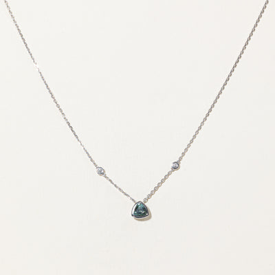 GIA Unheated Sapphire & Diamond Pendant Necklace | 1.06ct, 0.06ctw | 15.5