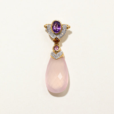 18k Multi Gemstone & Diamond Pendant  | 36.51ct, 0.13ctw