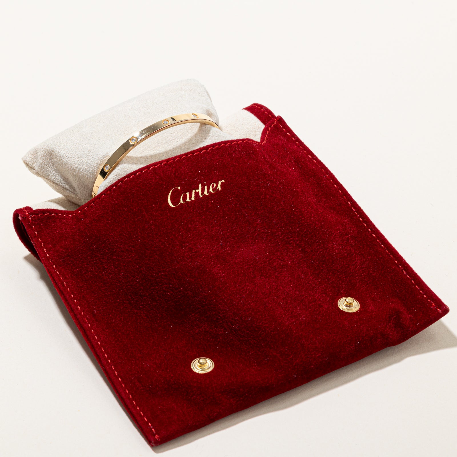 'Cartier' LOVE Bracelet Small Model 10 Diamonds | 0.21ctw | 7.25"