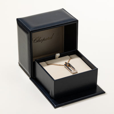'Chopard' Ice Cube 18k Two Tone Gold Sliding Pendant Necklace | 31