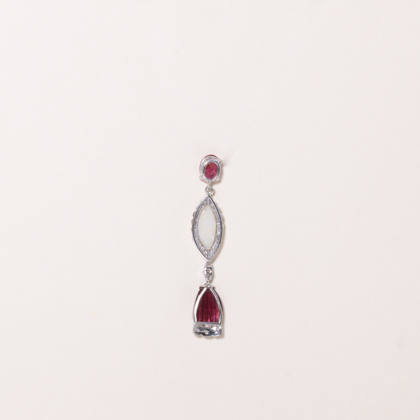 Pink Tourmaline, Opal & Diamond Drop Earrings & Pendant Set | 3.90ctw, 8.40ctw | 0.35ctw |