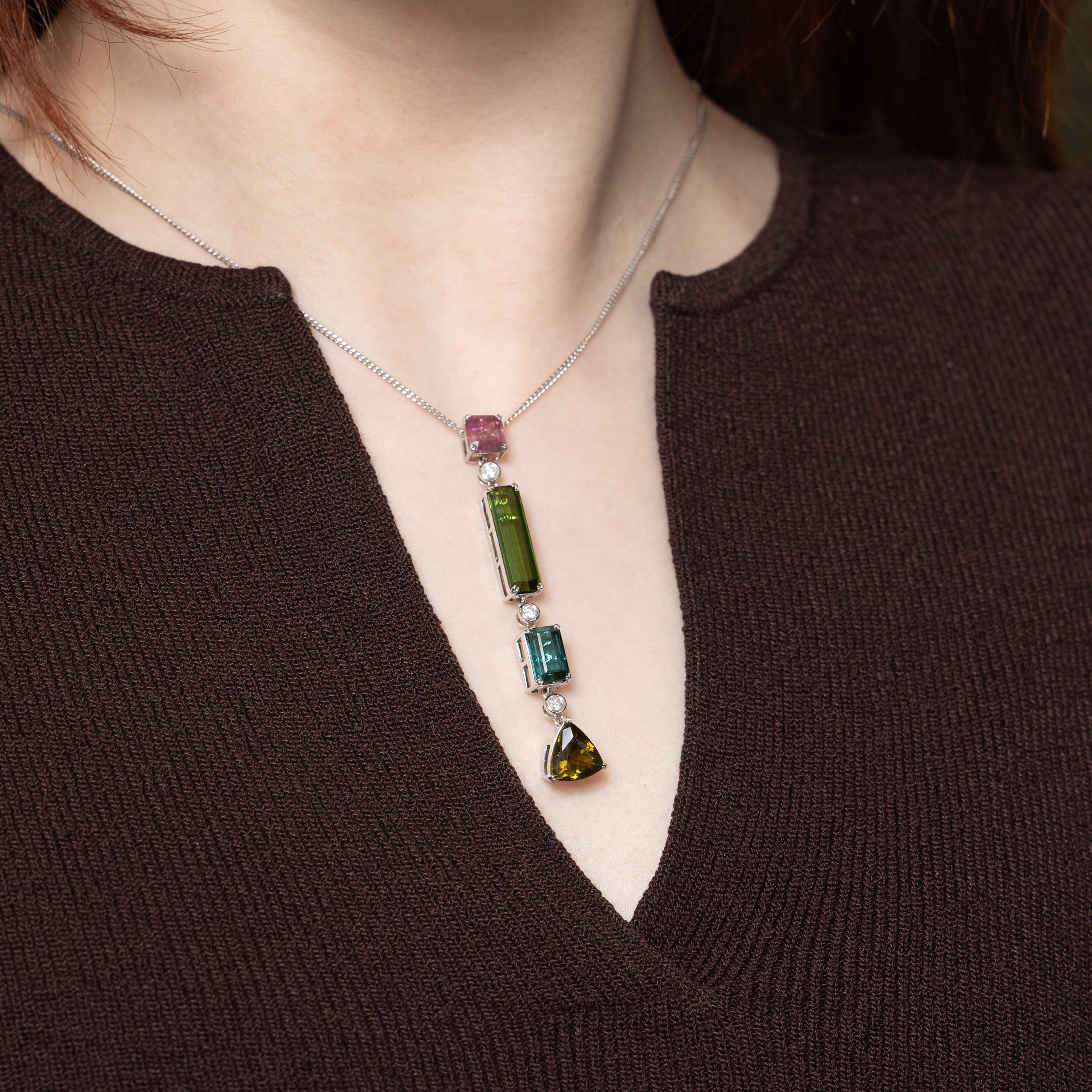 Tourmaline & Diamond Convertible & Modular Pendant/Drop Earrings | 0.36ctw | 21.45ctw