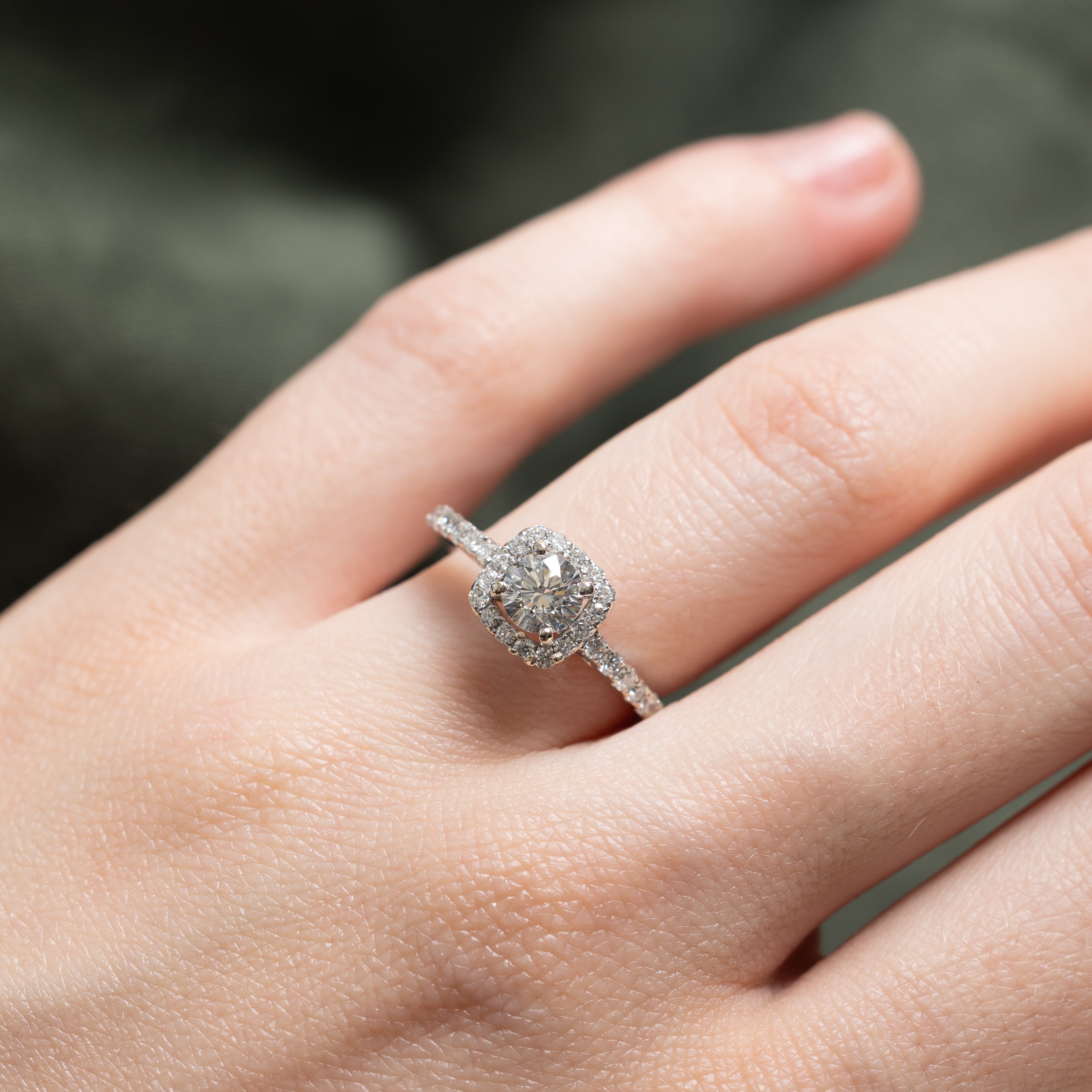 Canadian Diamond Halo Engagement Ring | 0.83ctw | SZ 5.75