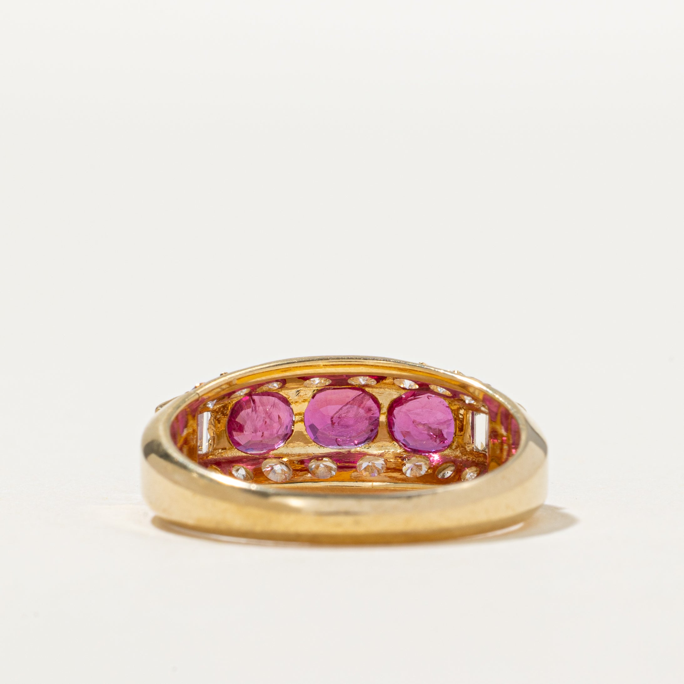 Vintage Unheated Ruby & Diamond Accented Ring | 1.02ctw, 0.80ctw | SZ 6.25