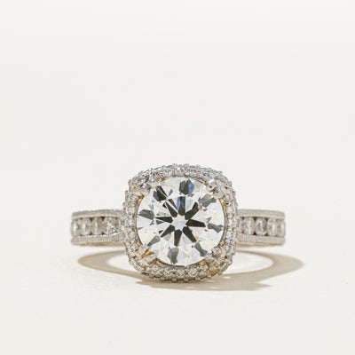 'Tacori' 1.90ct Natural Diamond Ornate Cathedral Engagement Ring | 1.90ct SI1 F Very Good cut | 0.81ctw | SZ 6.5