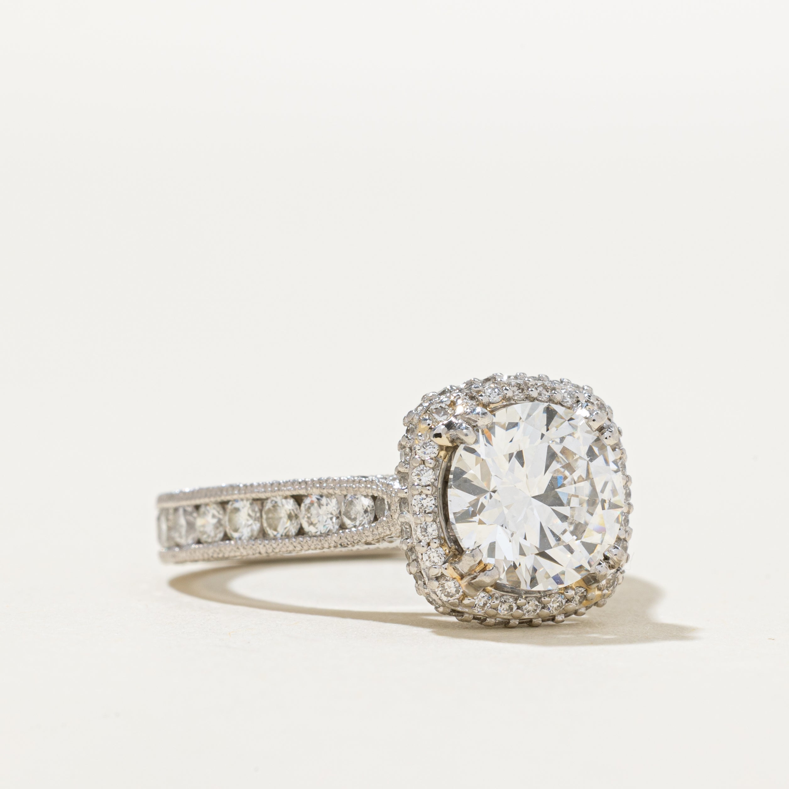 'Tacori' 1.90ct Natural Diamond Ornate Cathedral Engagement Ring | 1.90ct SI1 F Very Good cut | 0.81ctw | SZ 6.5