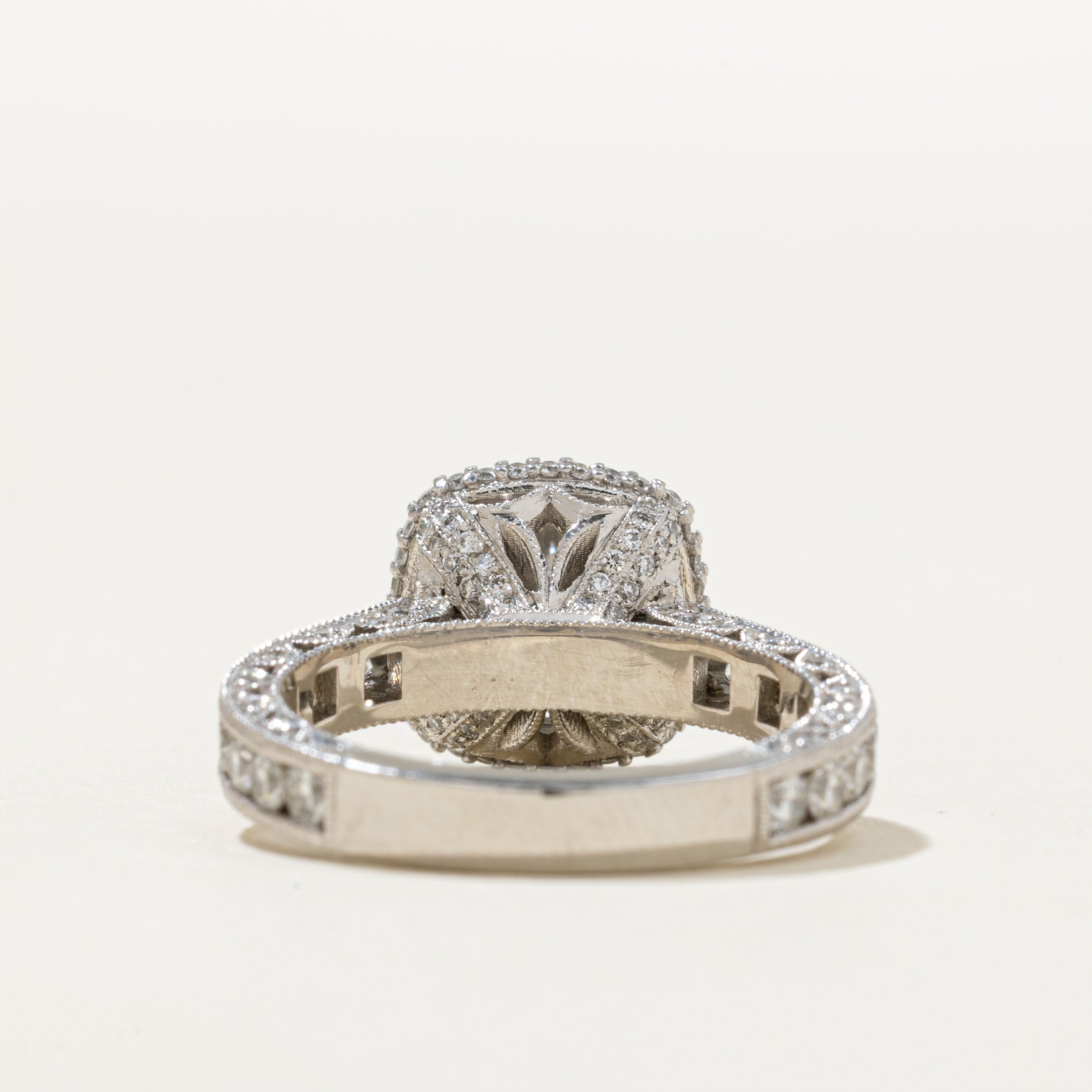 'Tacori' 1.90ct Natural Diamond Ornate Cathedral Engagement Ring | 1.90ct SI1 F Very Good cut | 0.81ctw | SZ 6.5