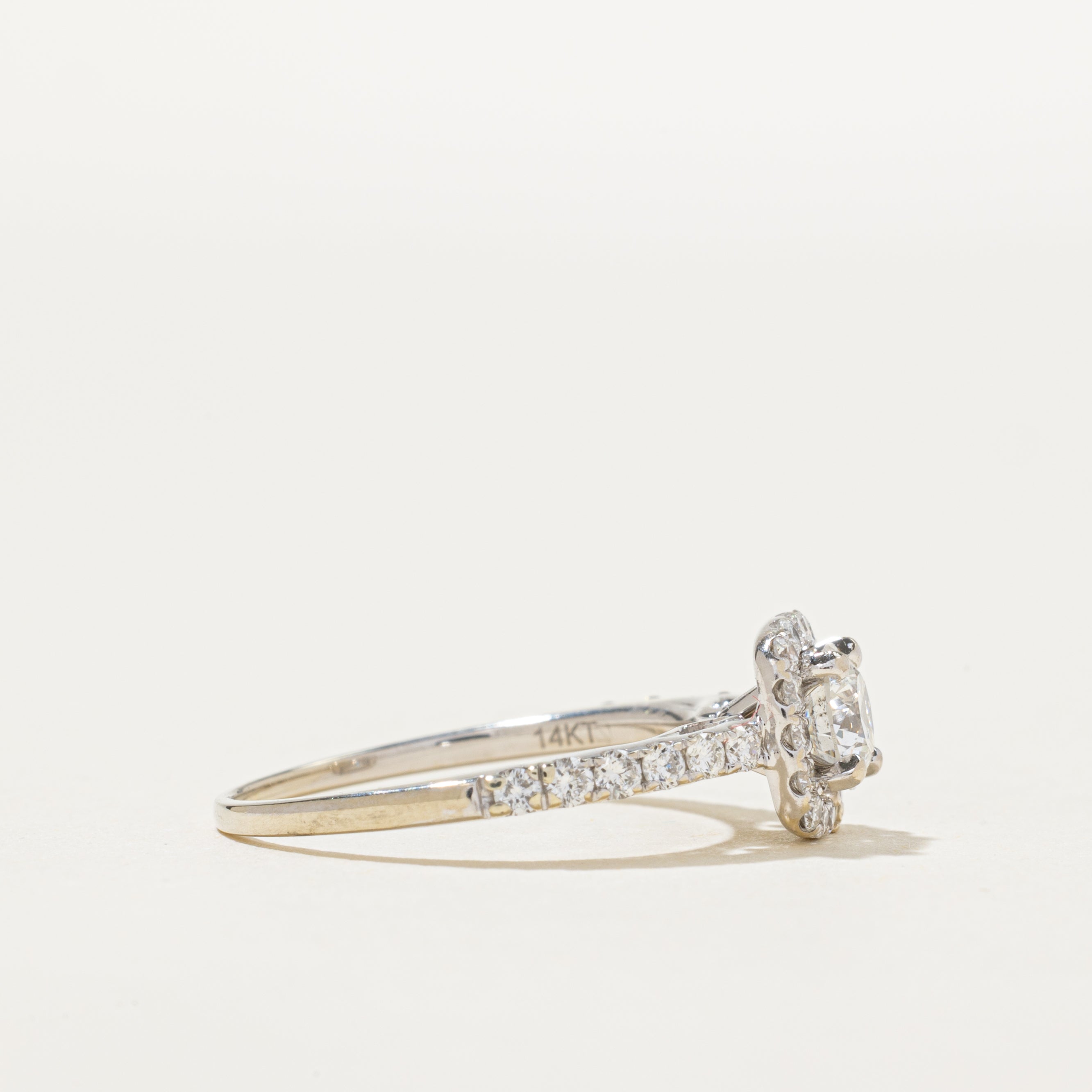 Canadian Diamond Halo Engagement Ring | 0.83ctw | SZ 5.75
