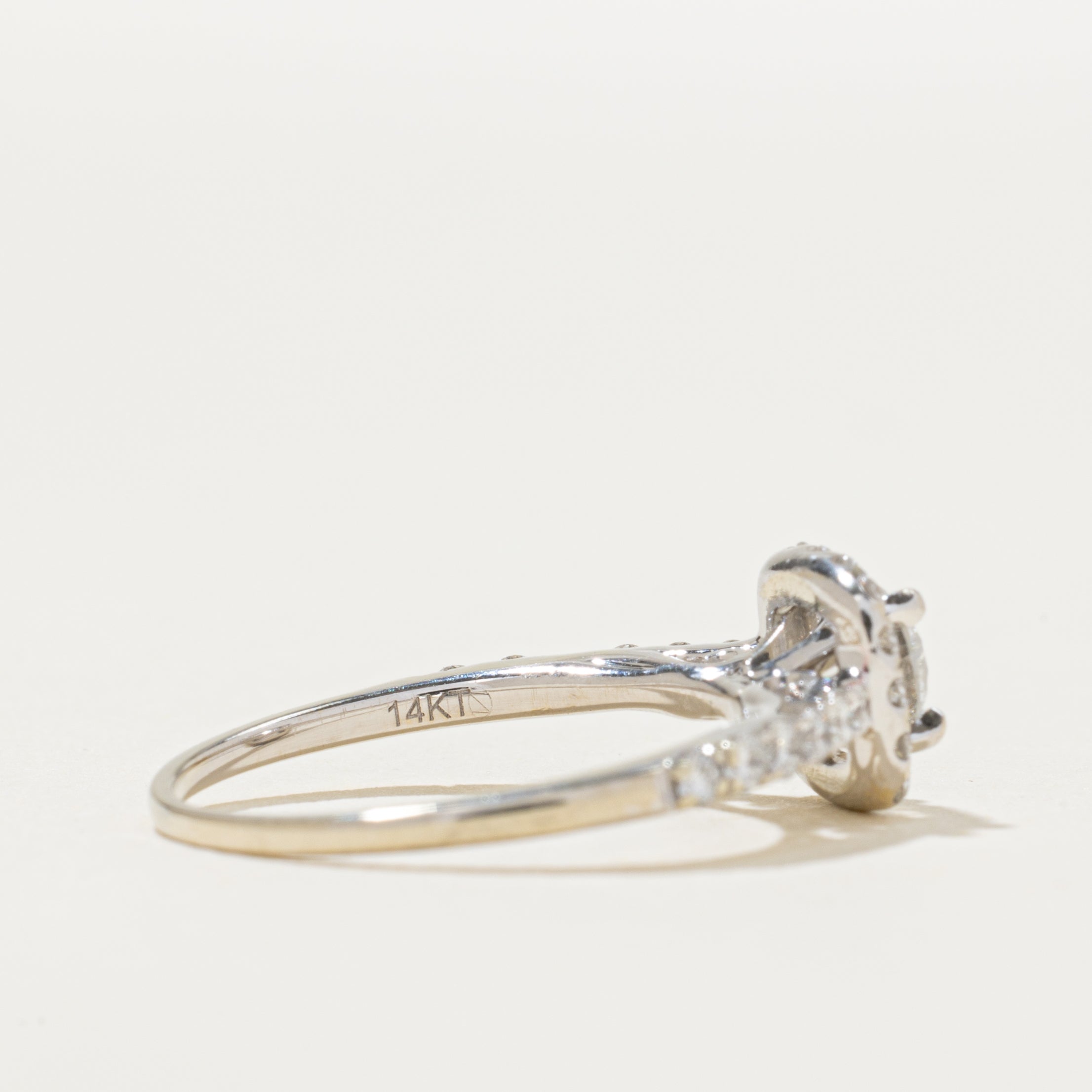 Canadian Diamond Halo Engagement Ring | 0.83ctw | SZ 5.75