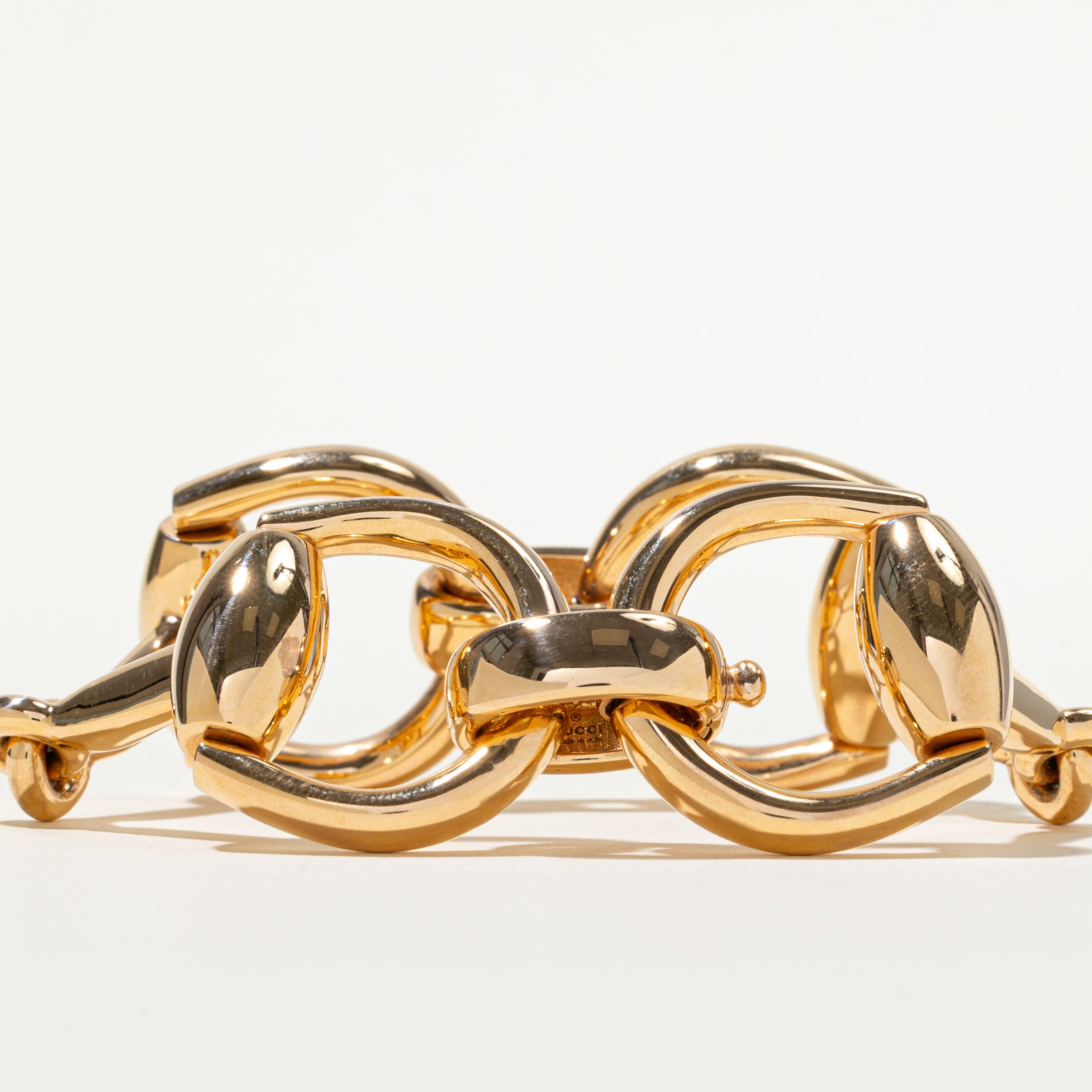 'Gucci' 18k Yellow Gold Equestrian Horsebit Bracelet | 7 3/4"