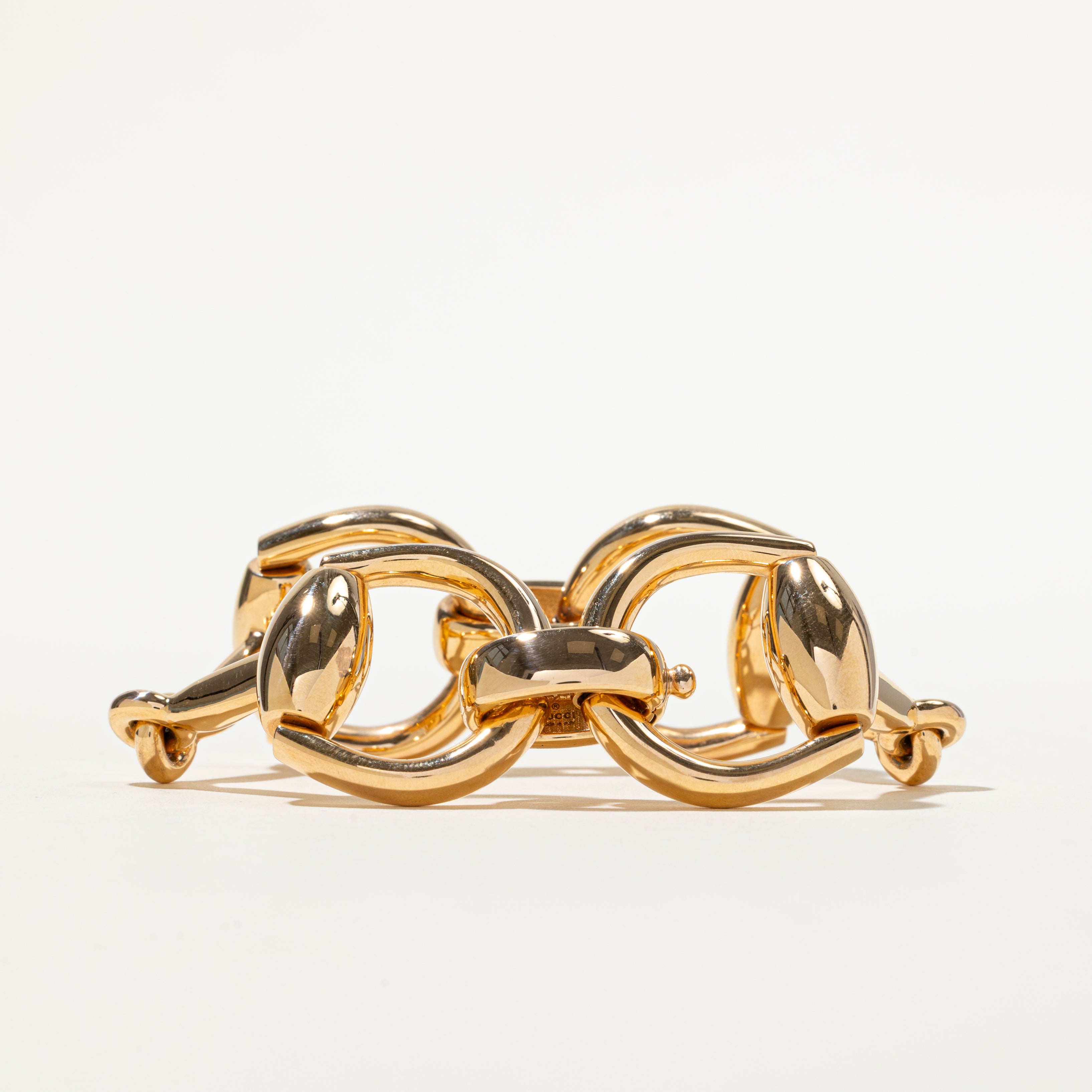 'Gucci' 18k Yellow Gold Equestrian Horsebit Bracelet | 7 3/4"