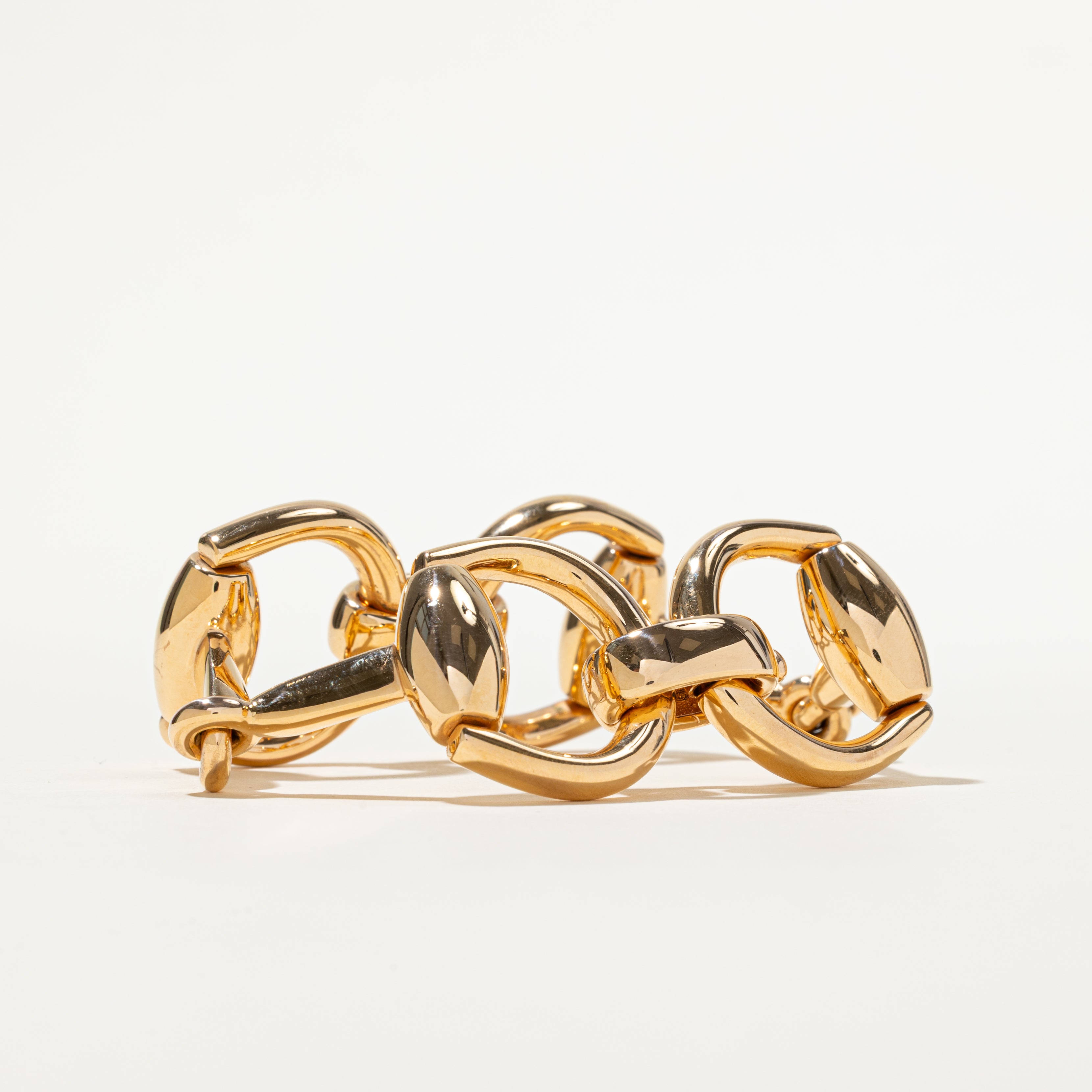 'Gucci' 18k Yellow Gold Equestrian Horsebit Bracelet | 7 3/4"
