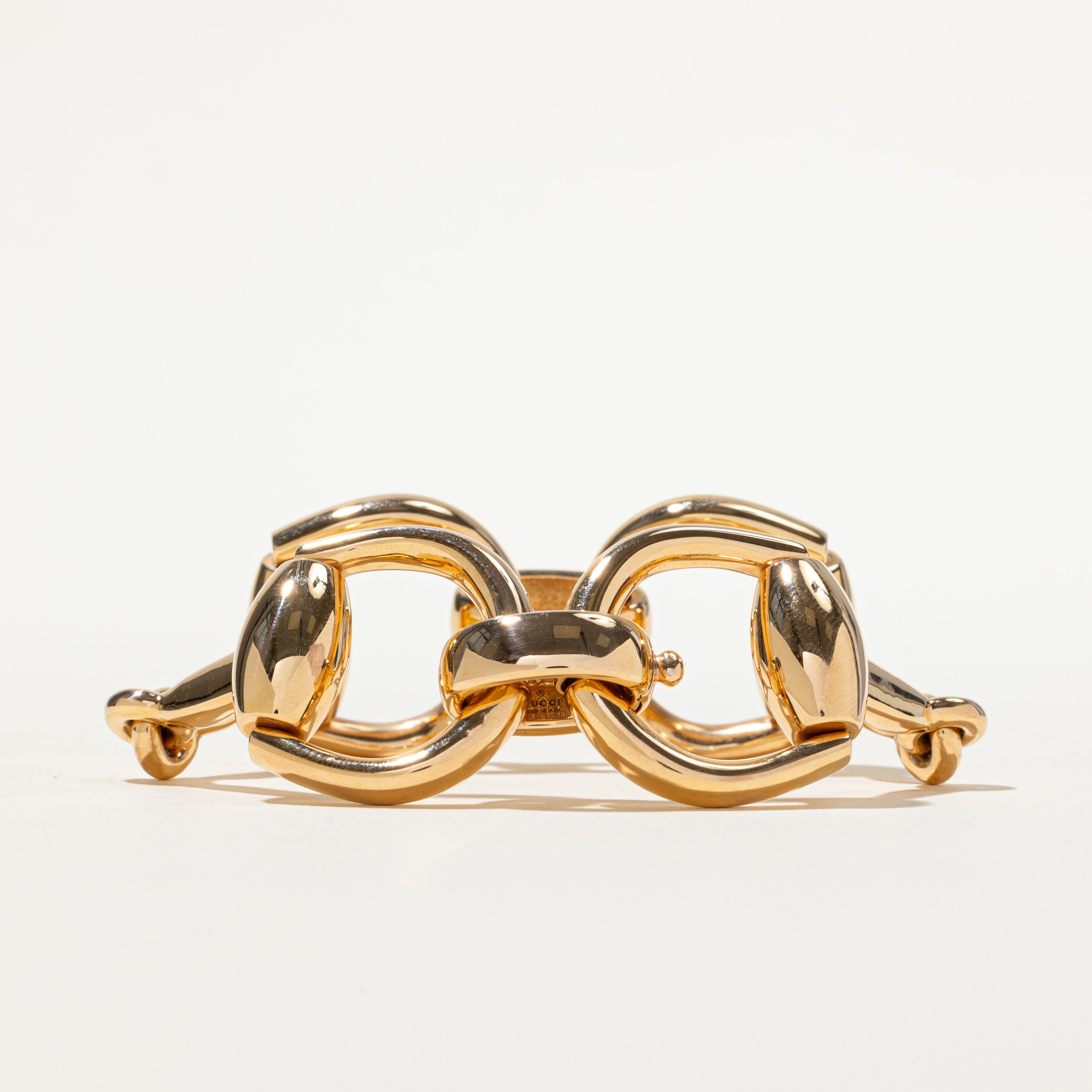 'Gucci' 18k Yellow Gold Equestrian Horsebit Bracelet | 7 3/4"