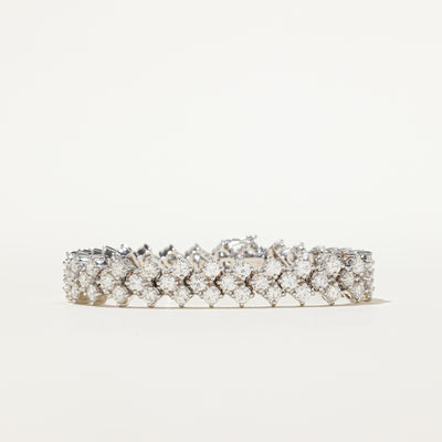 Diamond Chevron Pattern Tennis Bracelet | 12.43ctw | 7.25