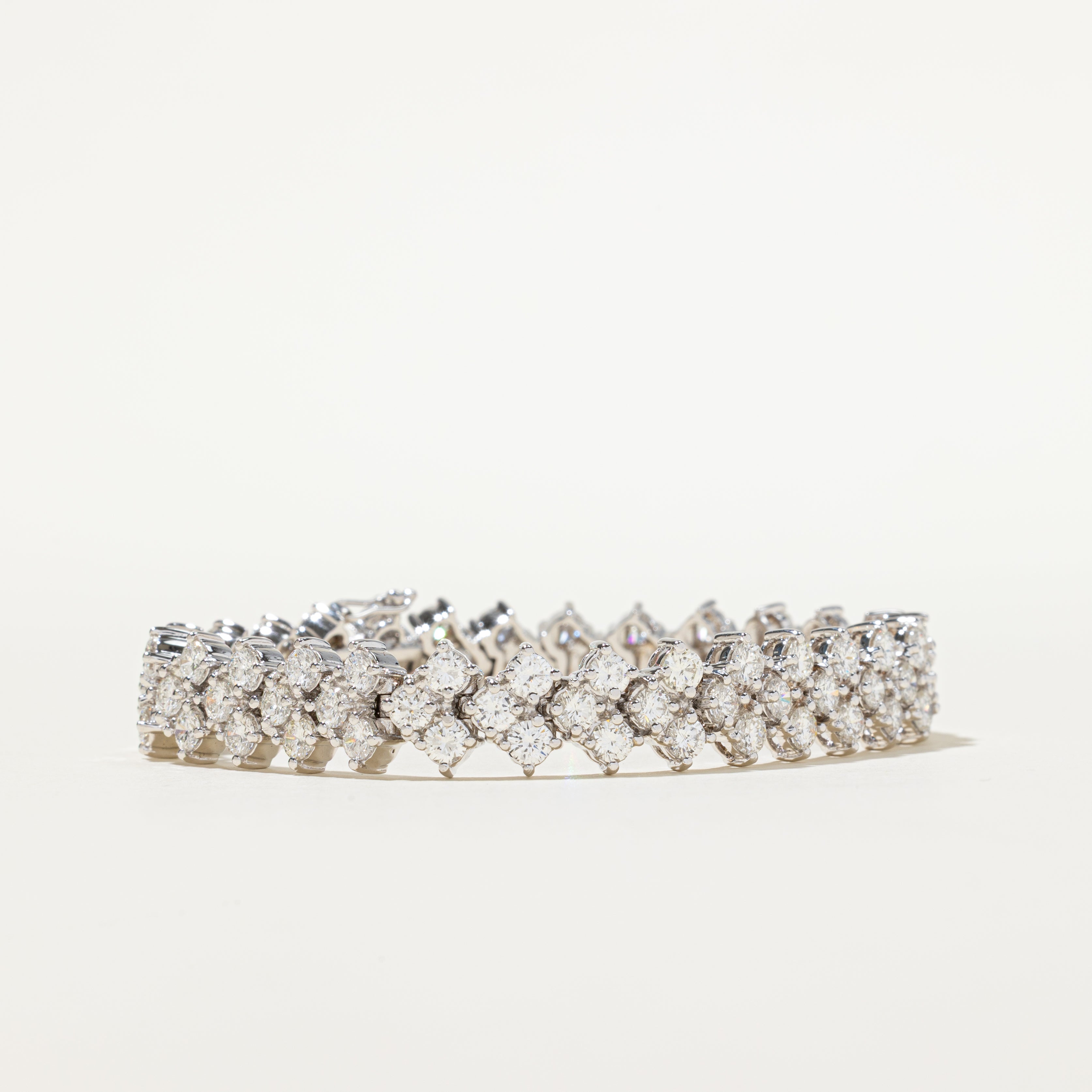 Diamond Chevron Pattern Tennis Bracelet | 12.43ctw | 7.25"
