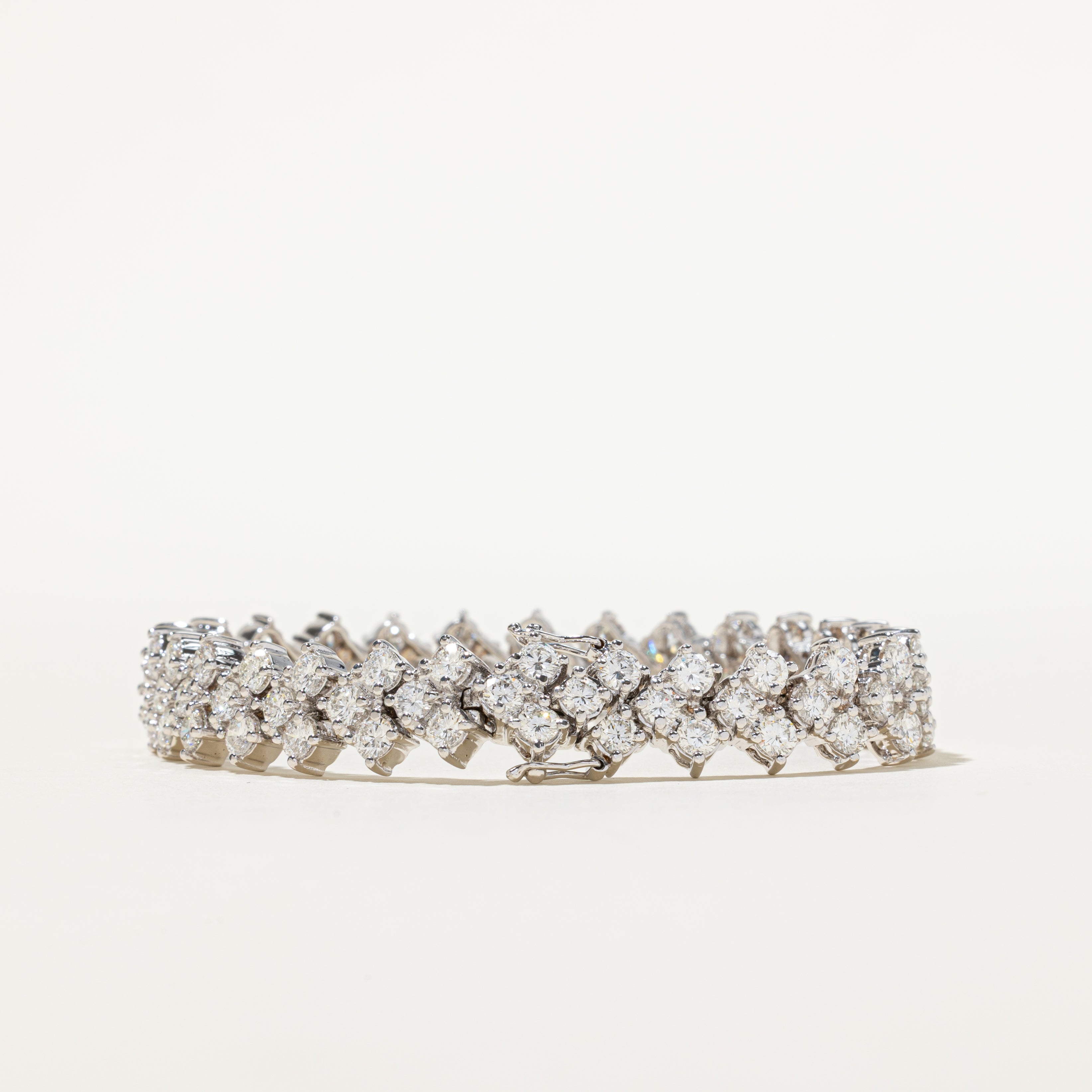 Diamond Chevron Pattern Tennis Bracelet | 12.43ctw | 7.25"