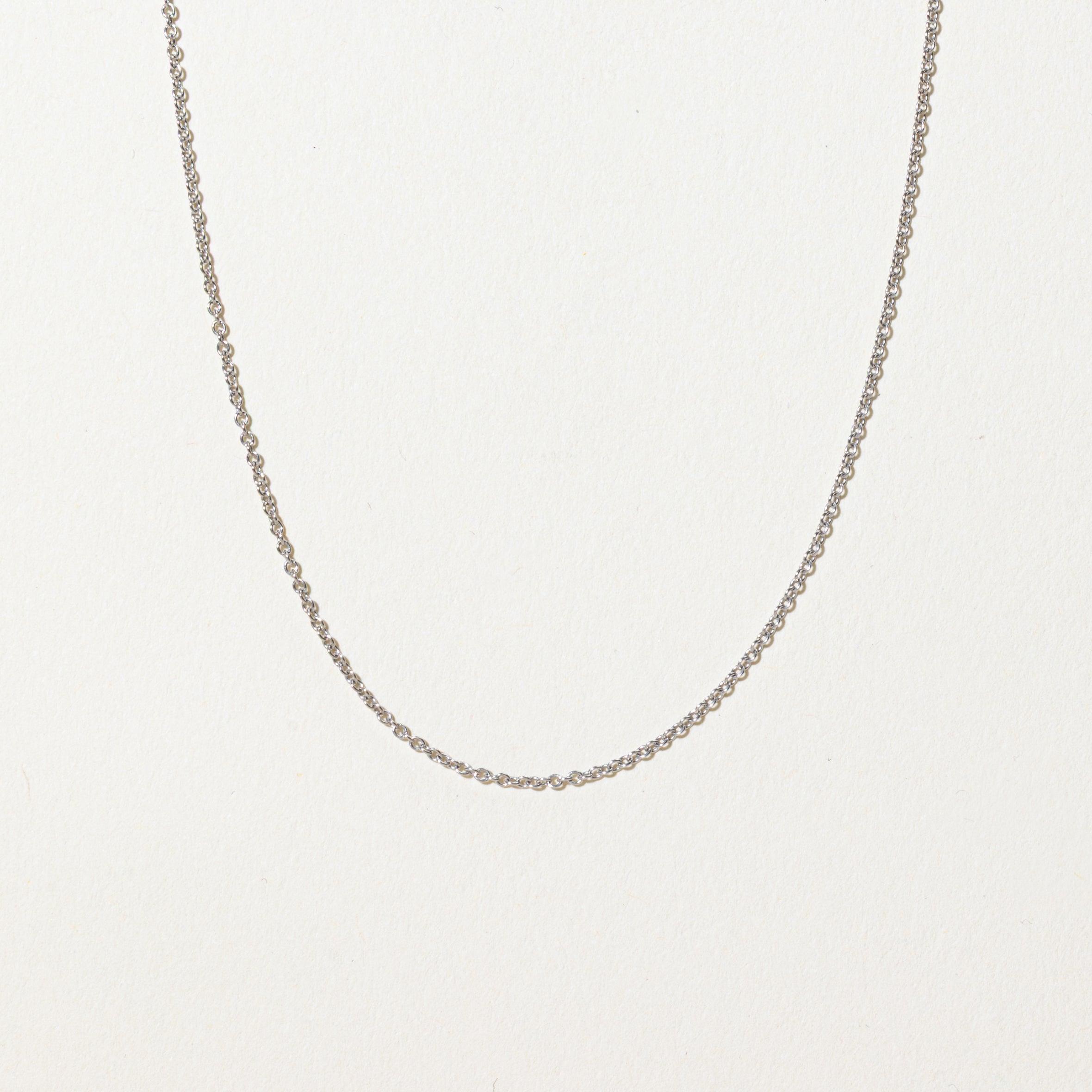 'Tiffany & Co' 18k White Gold Cable Link Chain | 18"