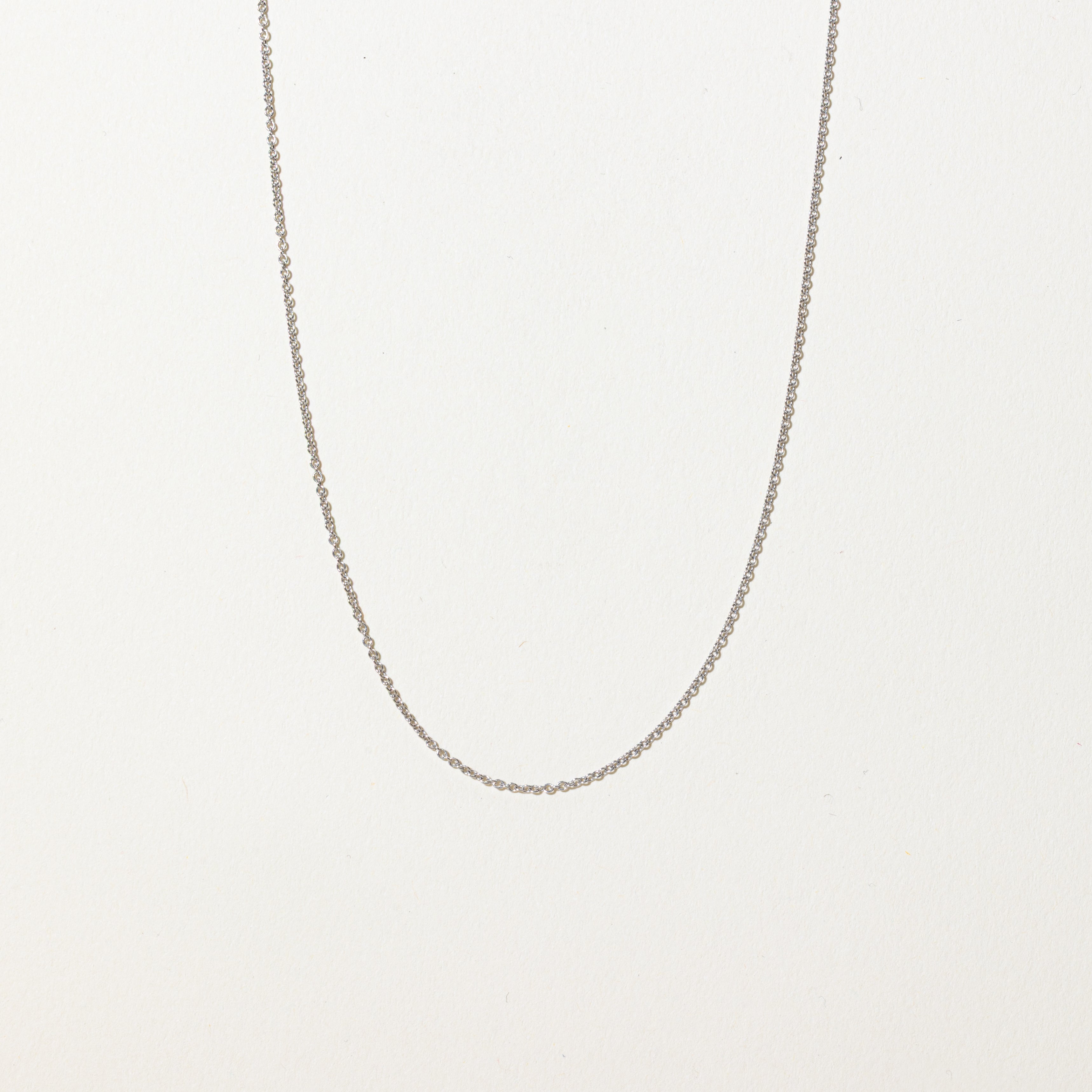 'Tiffany & Co' 18k White Gold Cable Link Chain | 18"