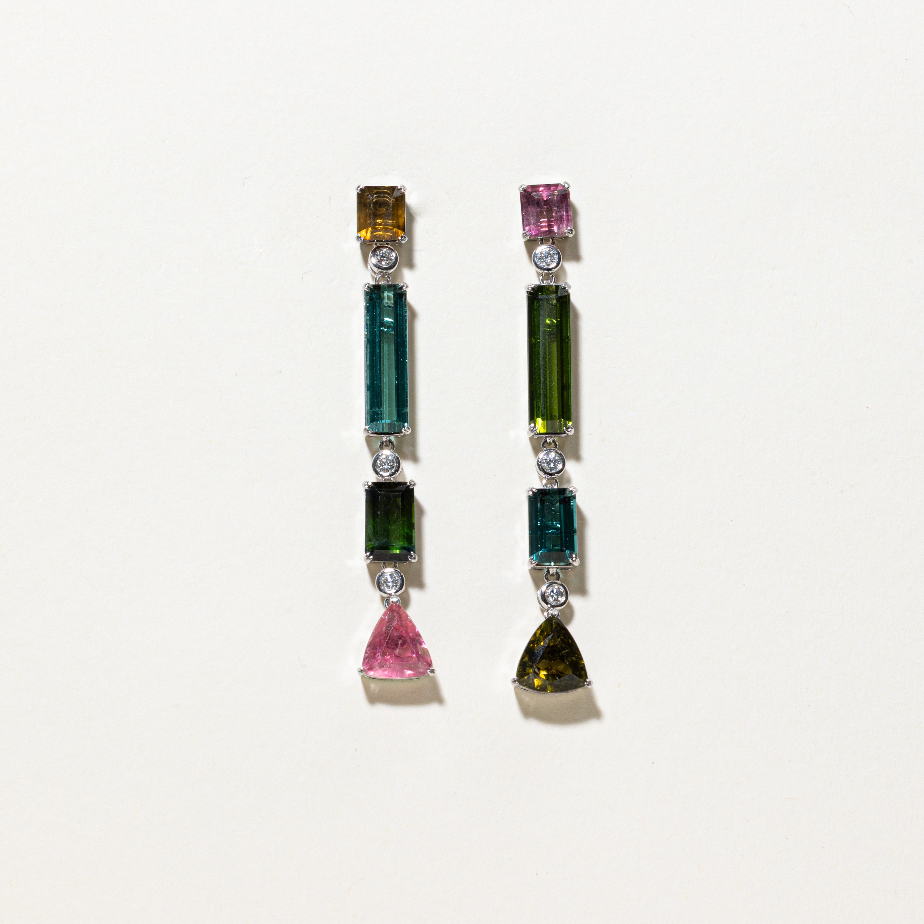 Tourmaline & Diamond Convertible & Modular Pendant/Drop Earrings | 0.36ctw | 21.45ctw